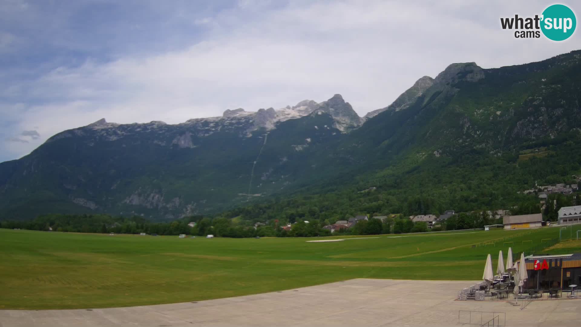 Live webcam Bovec airport – View to Kanin
