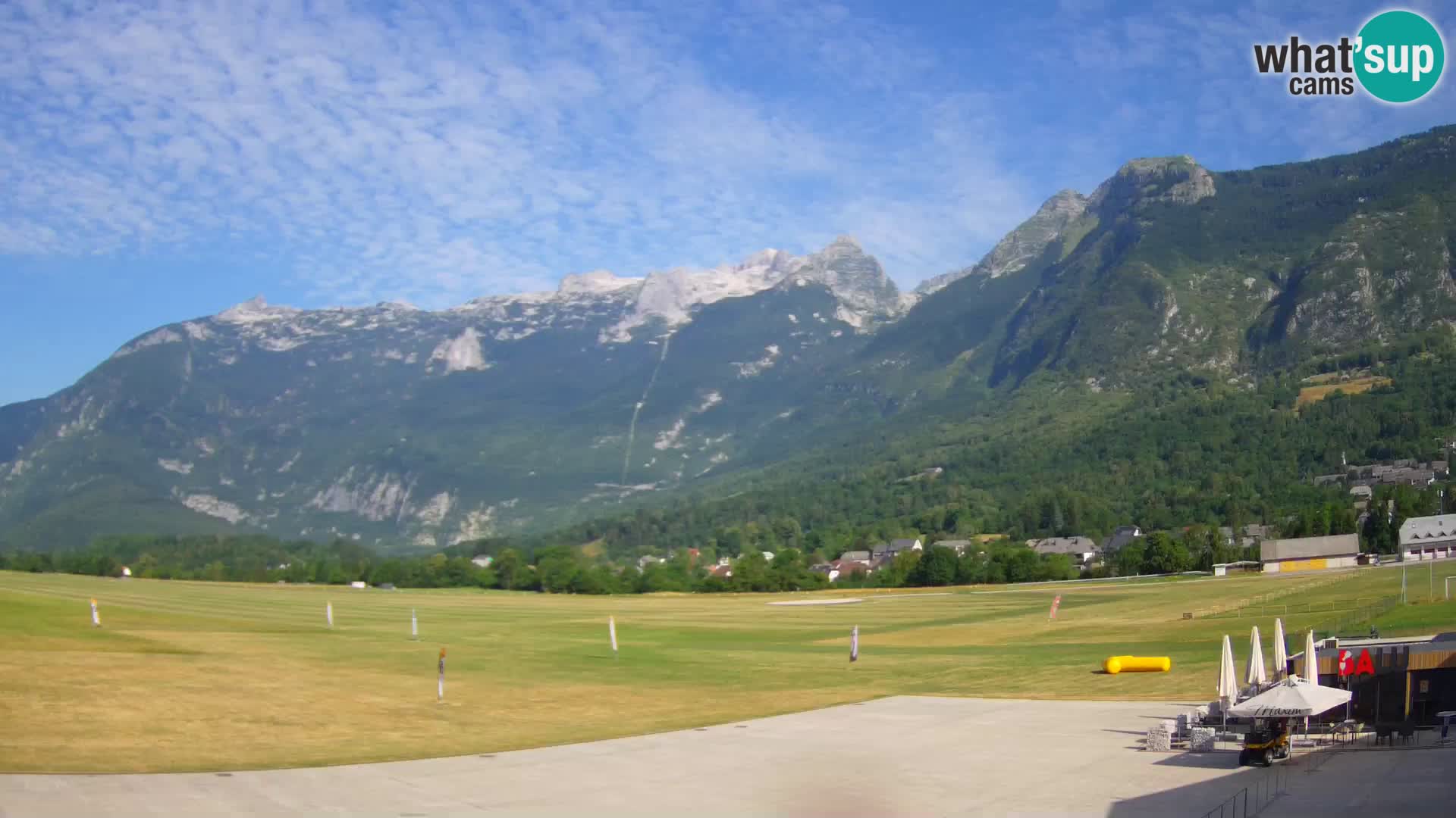Cámara web en vivo Aeropuerto de Bovec – Vista a Kanin