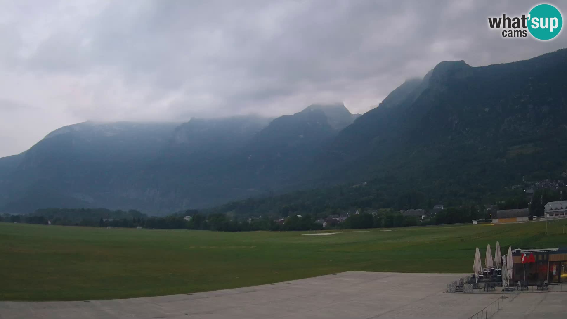 Web kamera uživo Zračna luka Bovec – Pogled na Kanin