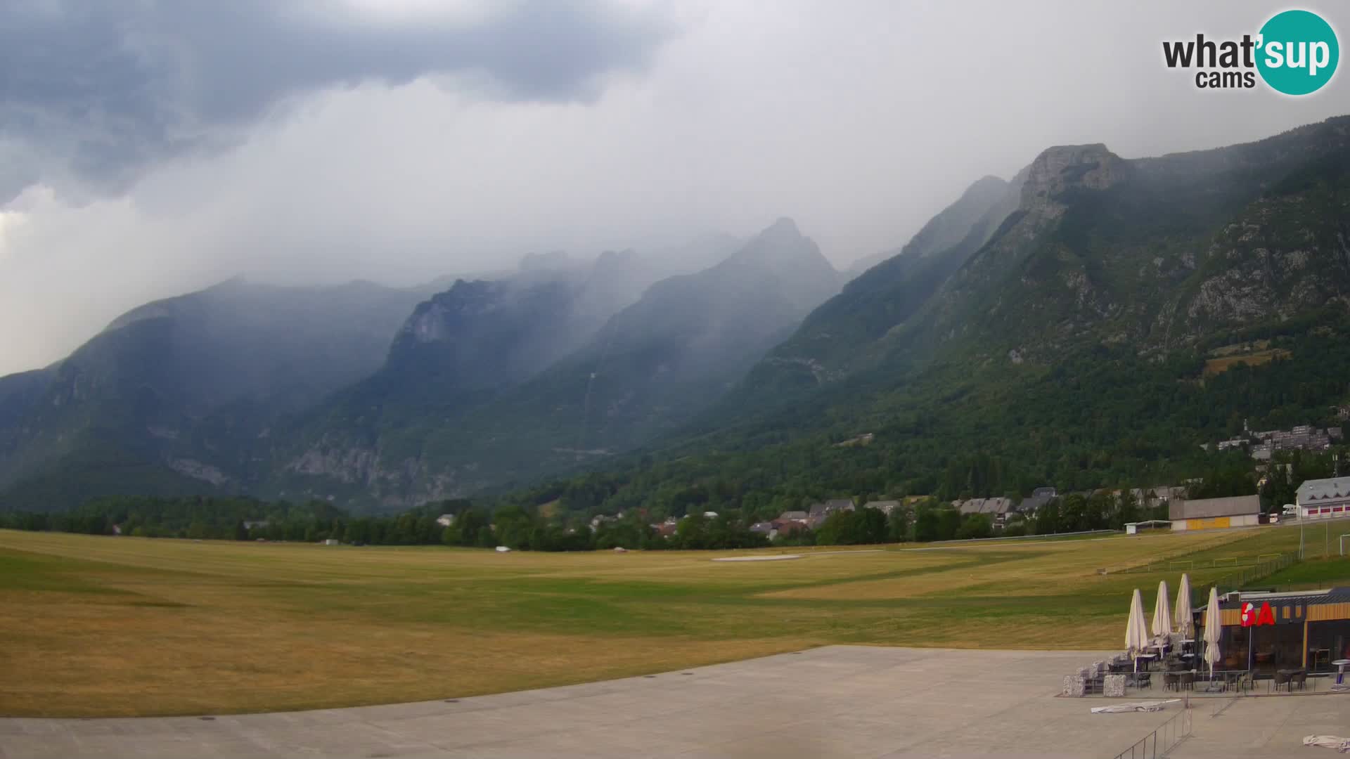 Web kamera uživo Zračna luka Bovec – Pogled na Kanin