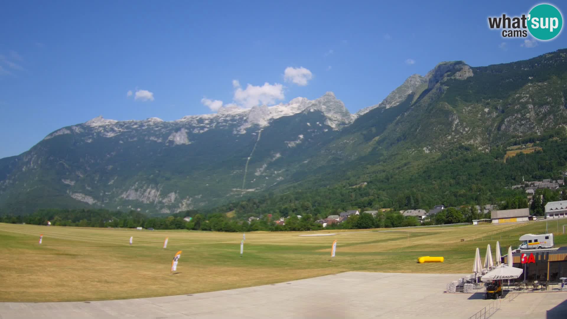Webcam en direct Aéroport de Bovec – Vue sur Kanin
