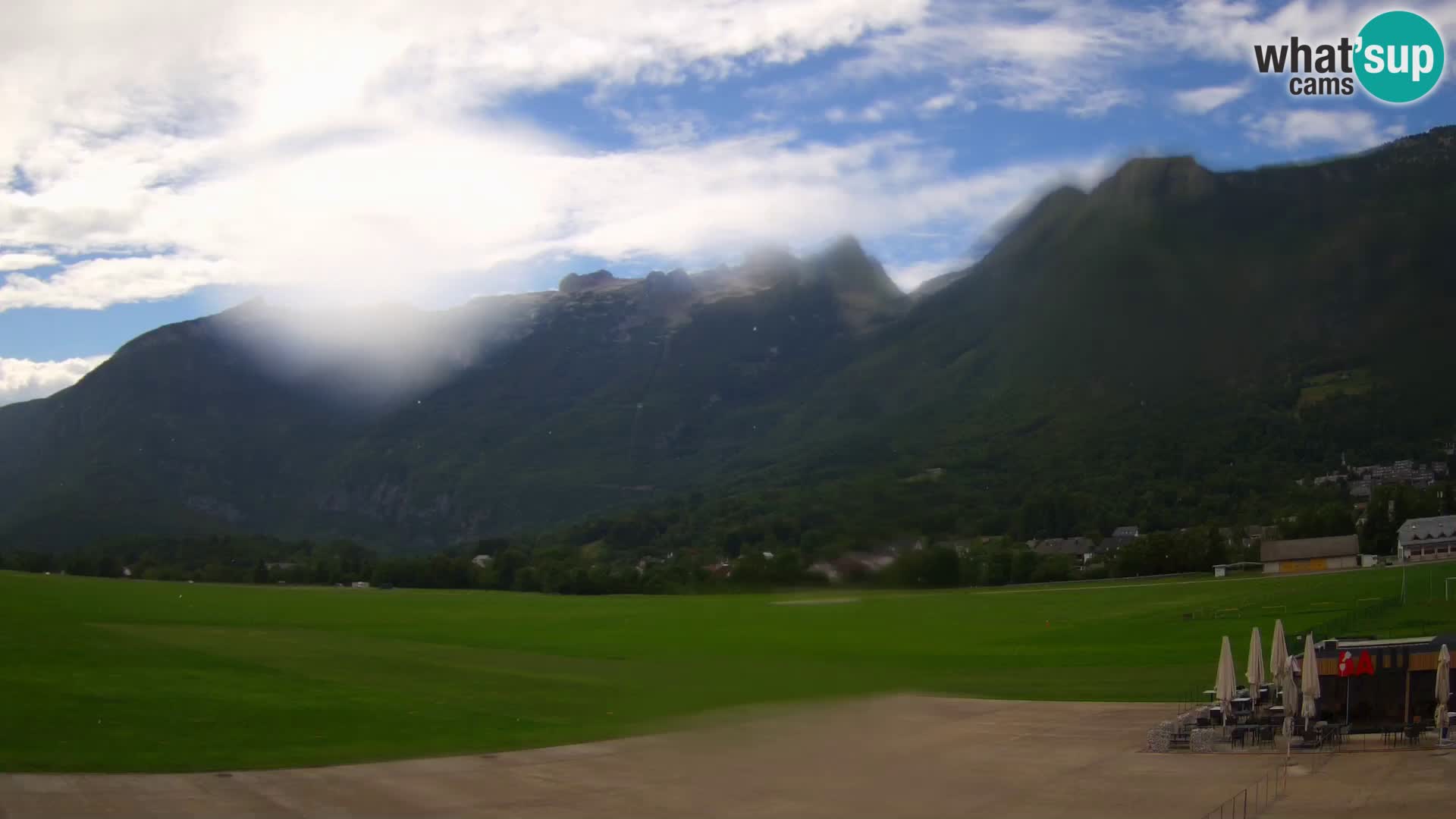 Cámara web en vivo Aeropuerto de Bovec – Vista a Kanin