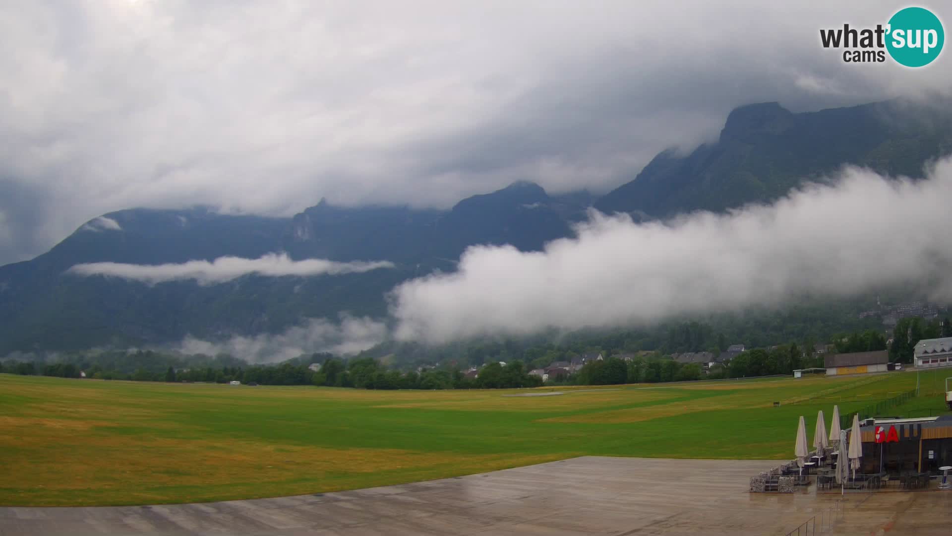 Cámara web en vivo Aeropuerto de Bovec – Vista a Kanin