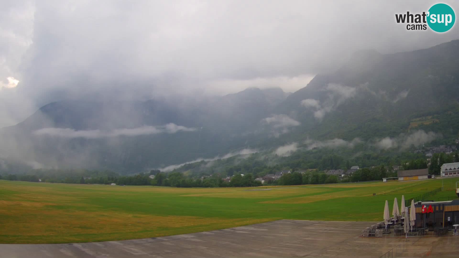 Cámara web en vivo Aeropuerto de Bovec – Vista a Kanin