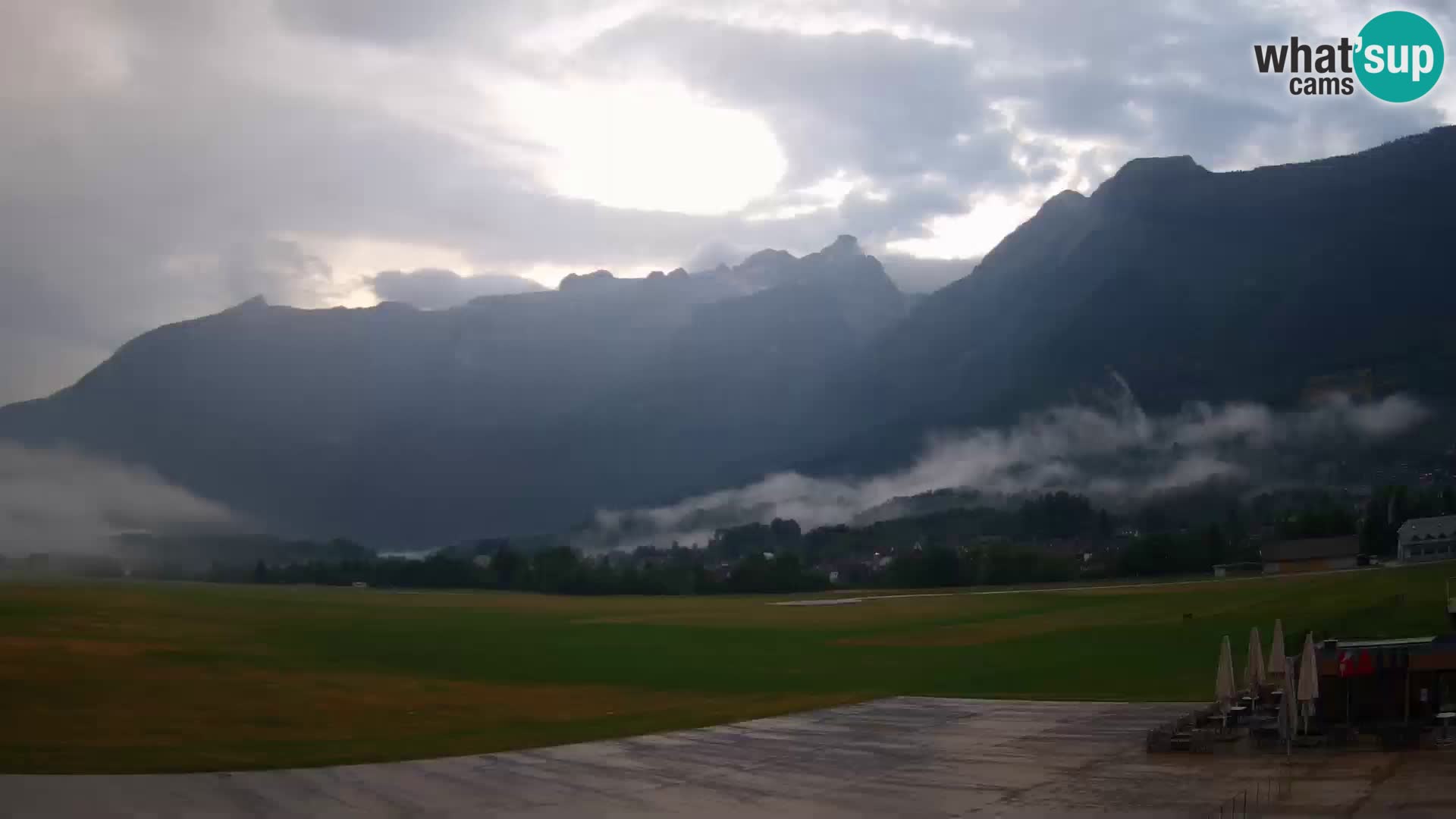 Web kamera uživo Zračna luka Bovec – Pogled na Kanin