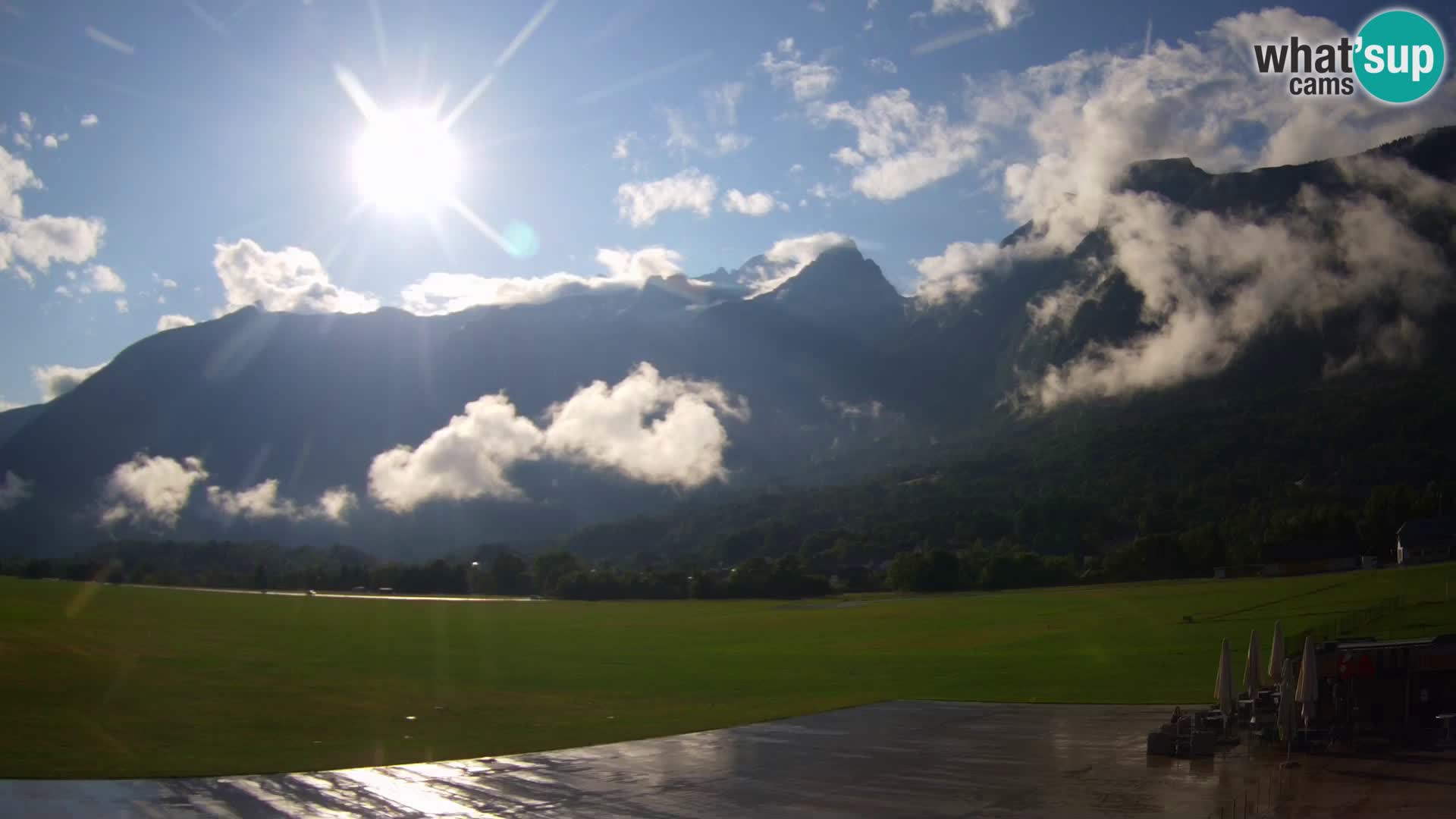 Live webcam Bovec airport – View to Kanin