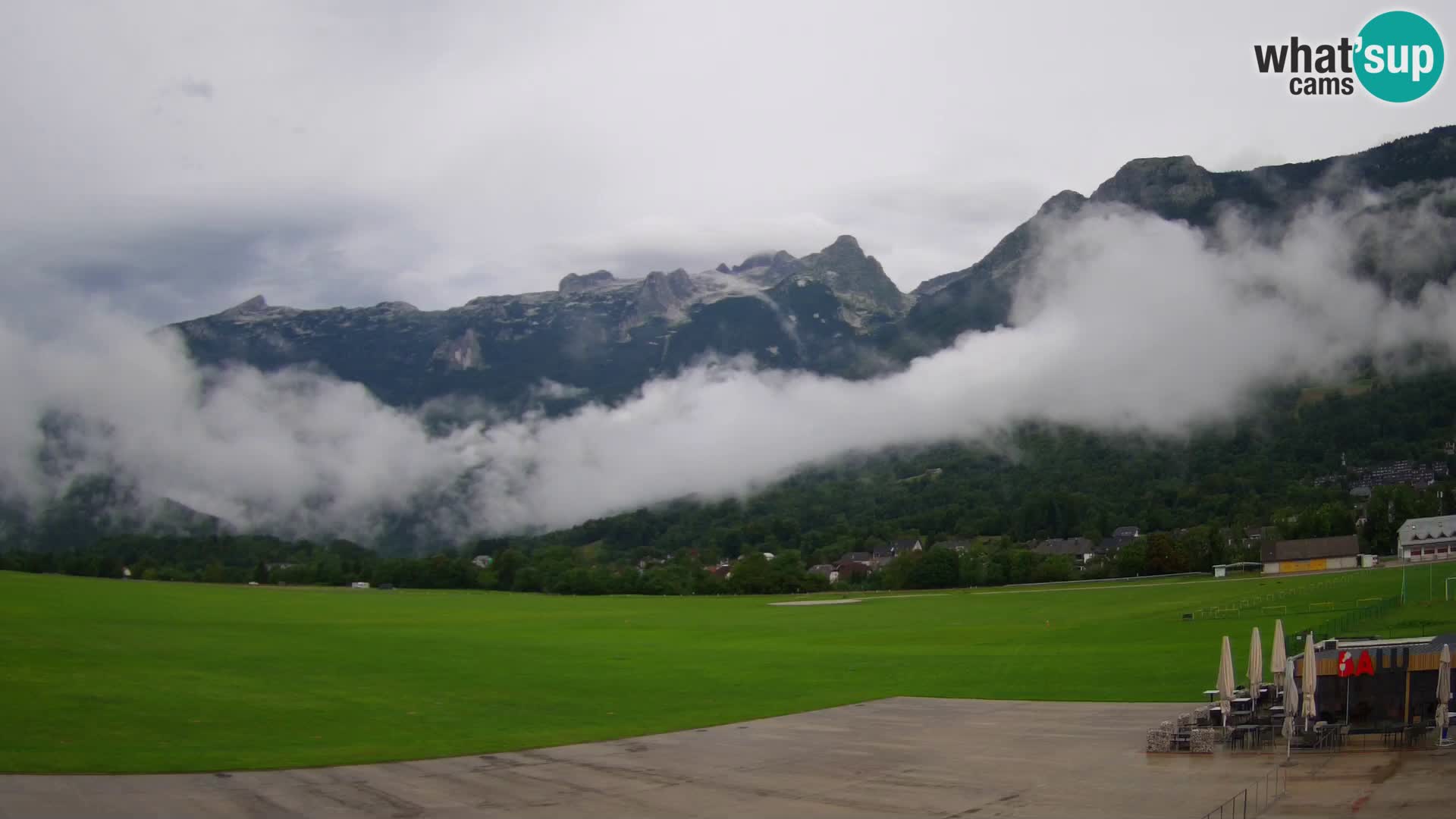 Live webcam Bovec airport – View to Kanin