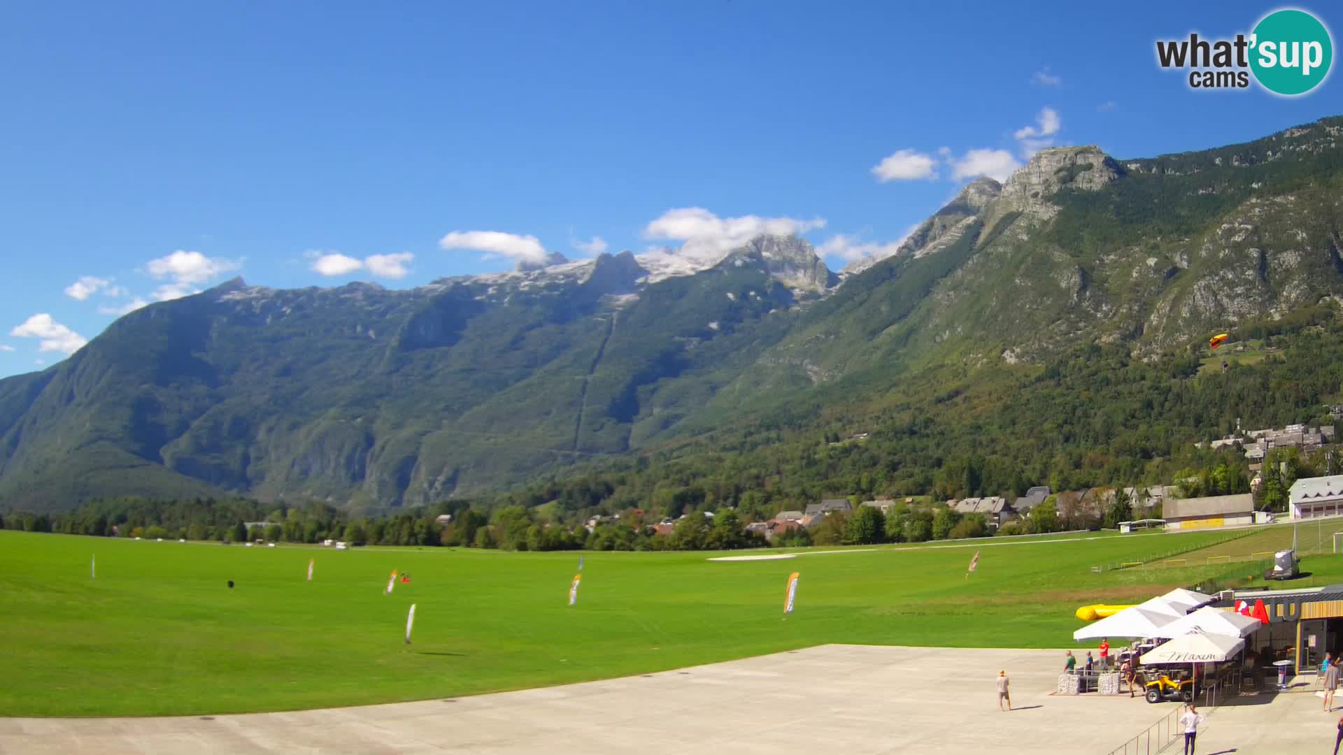 Web kamera uživo Zračna luka Bovec – Pogled na Kanin