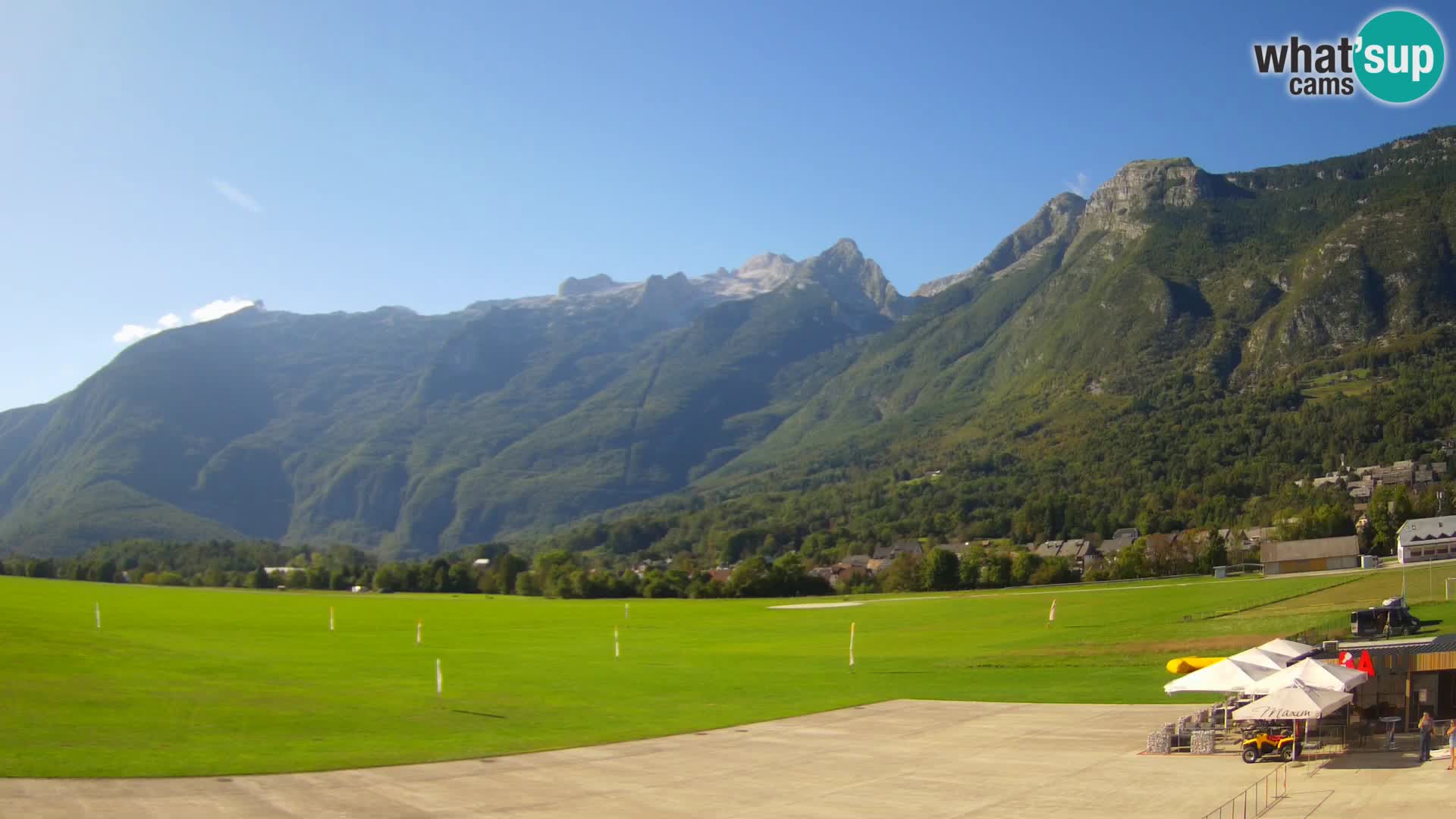 Cámara web en vivo Aeropuerto de Bovec – Vista a Kanin