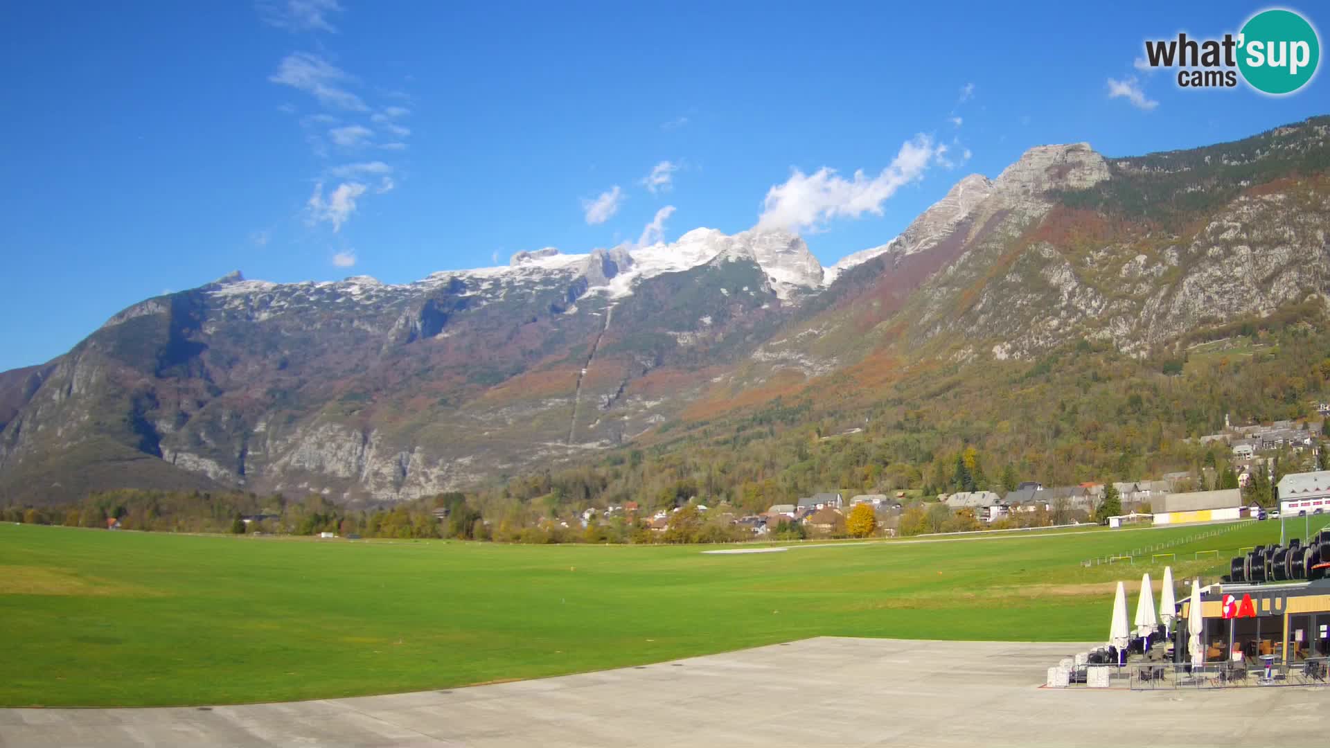 Web kamera uživo Zračna luka Bovec – Pogled na Kanin