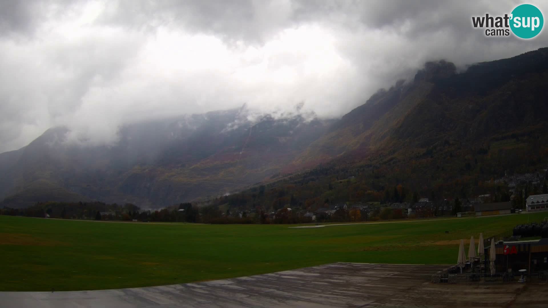 Cámara web en vivo Aeropuerto de Bovec – Vista a Kanin