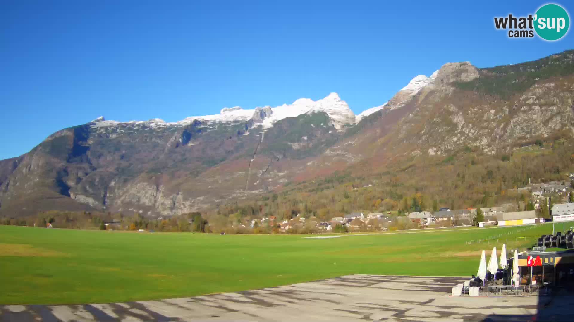 Web kamera uživo Zračna luka Bovec – Pogled na Kanin