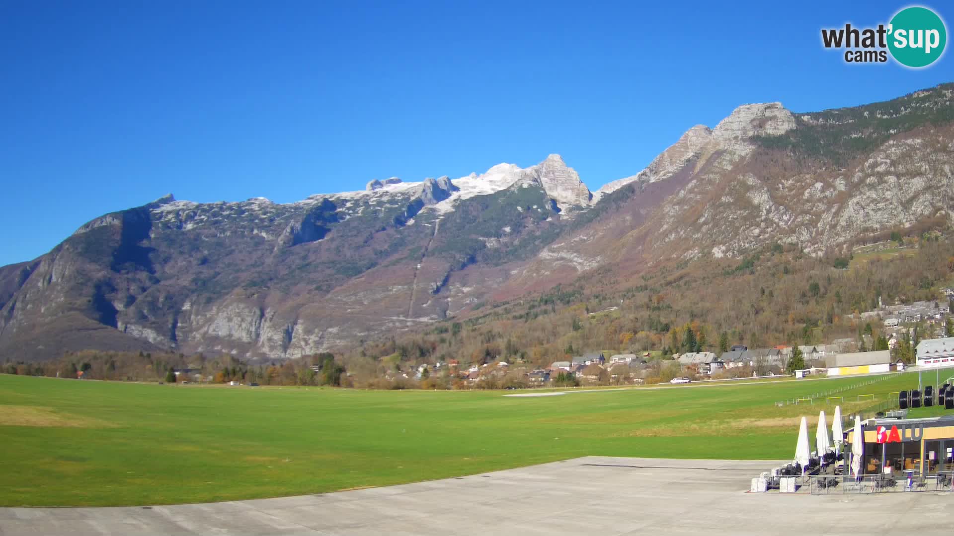 Web kamera uživo Zračna luka Bovec – Pogled na Kanin