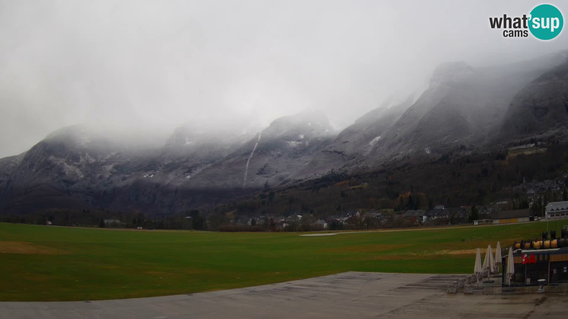 Web kamera uživo Zračna luka Bovec – Pogled na Kanin