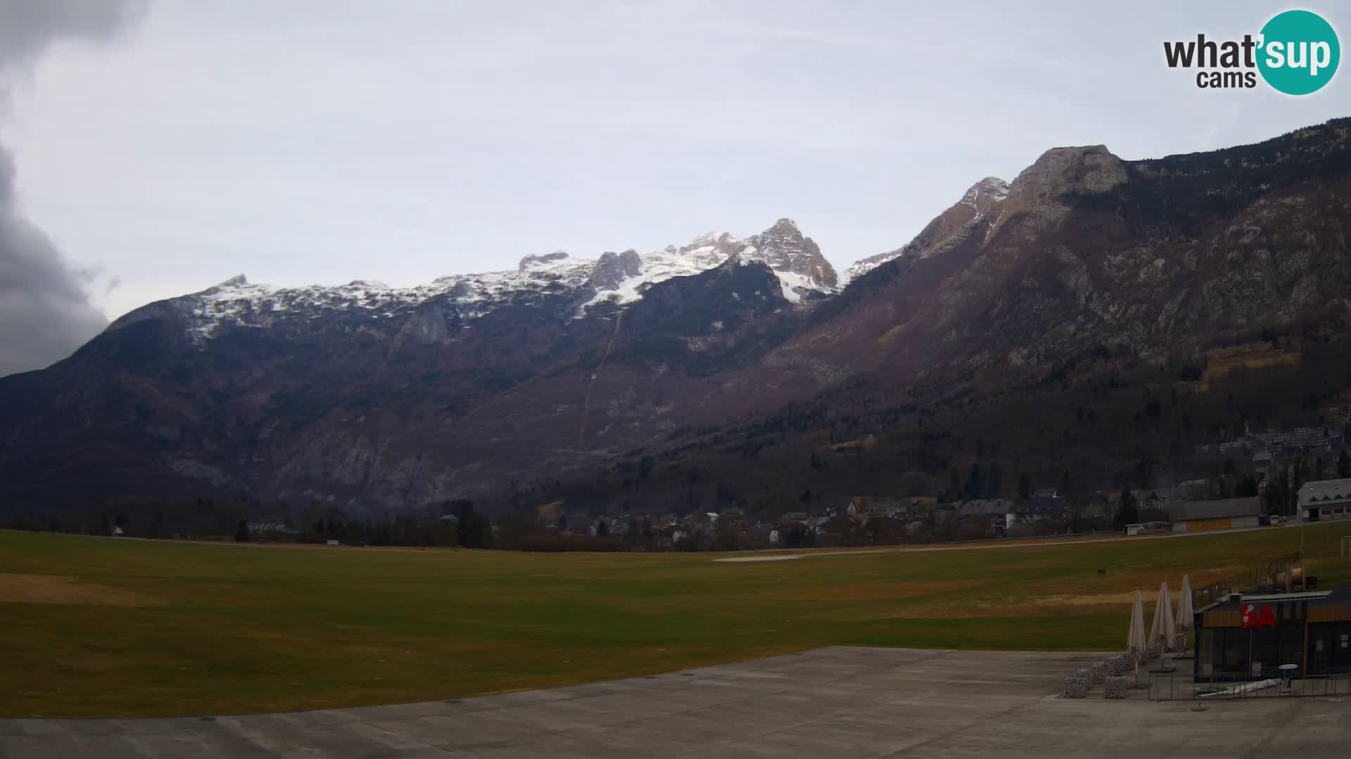 Web kamera uživo Zračna luka Bovec – Pogled na Kanin