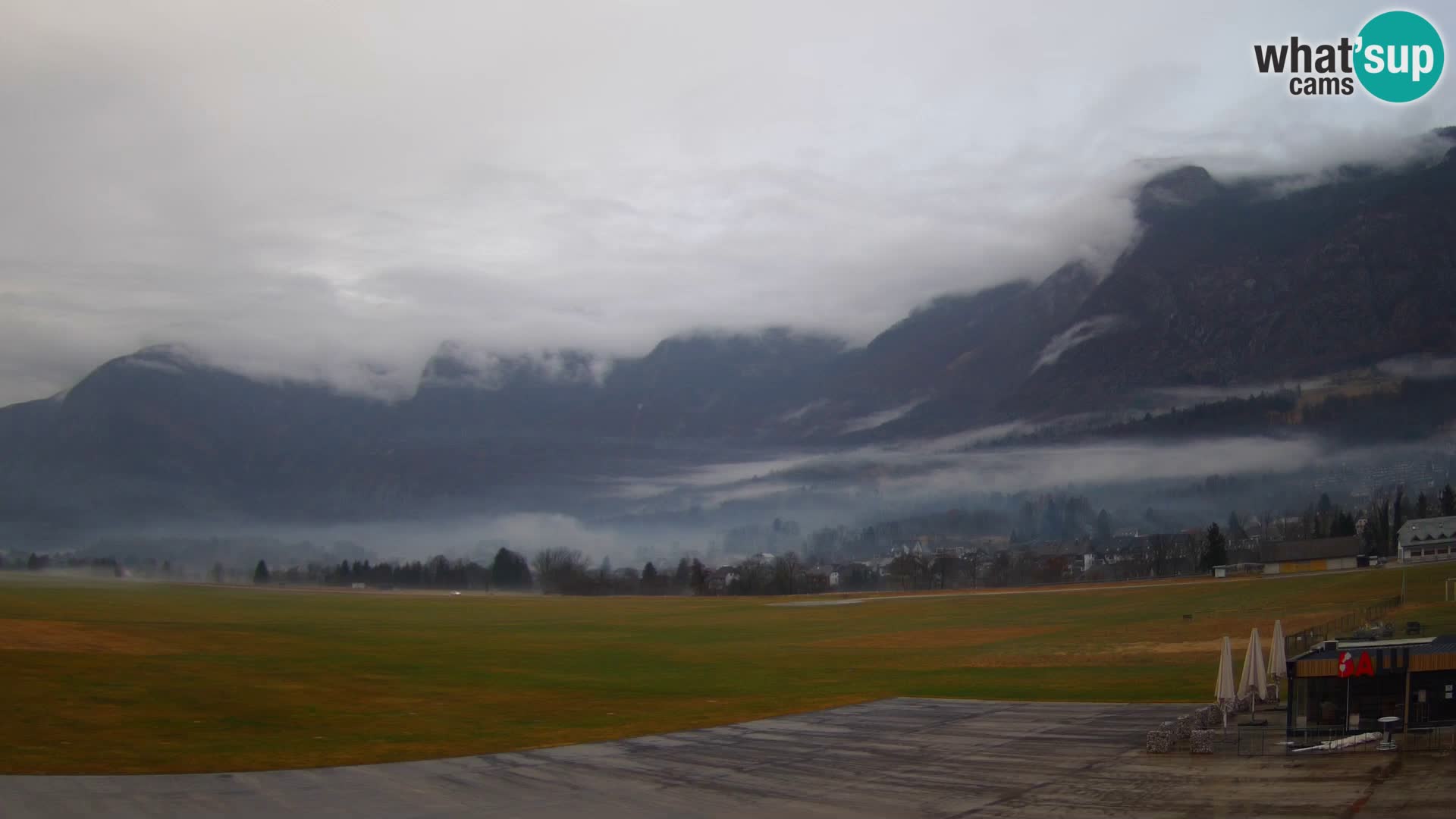 Cámara web en vivo Aeropuerto de Bovec – Vista a Kanin