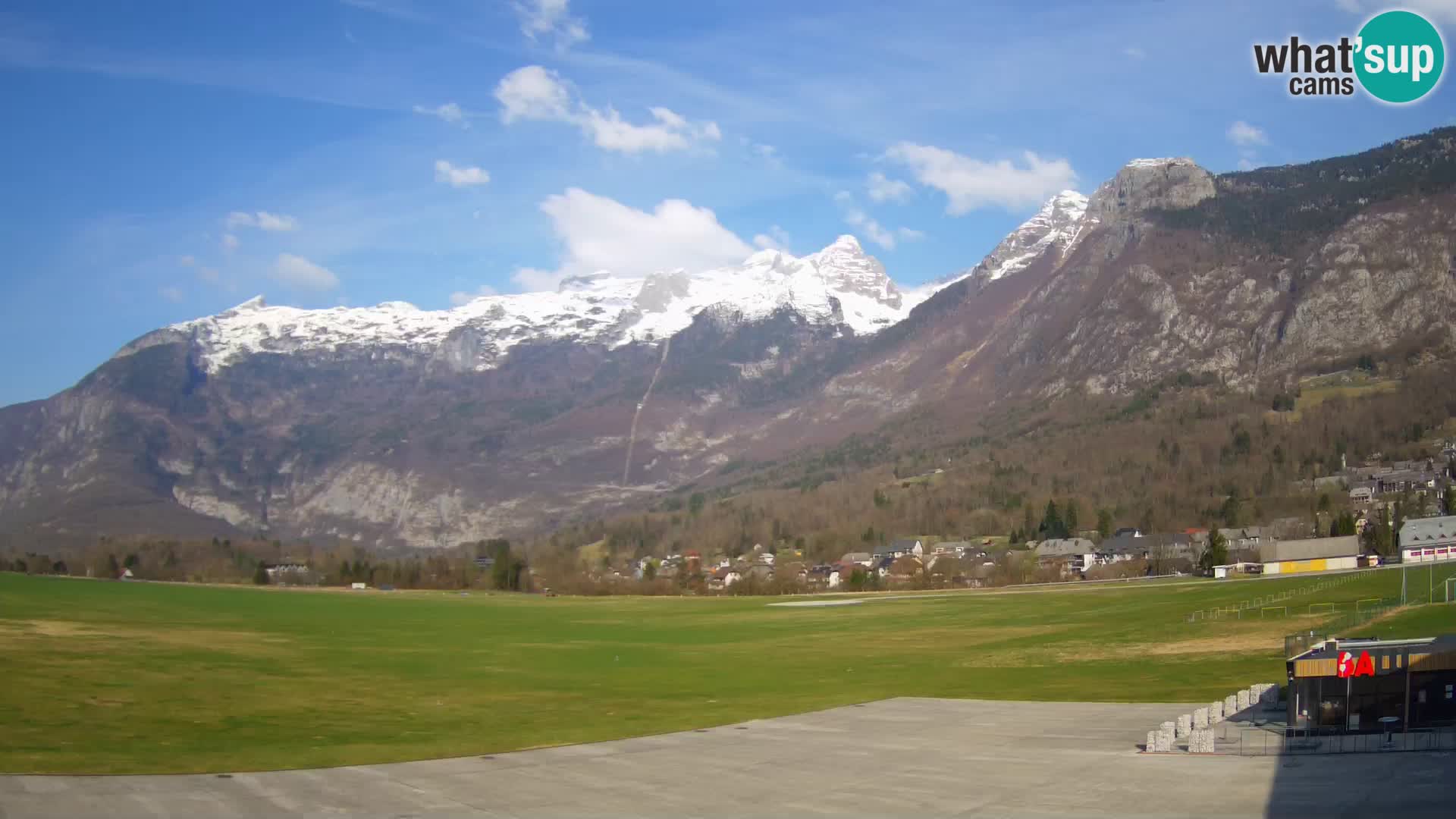 Web kamera uživo Zračna luka Bovec – Pogled na Kanin
