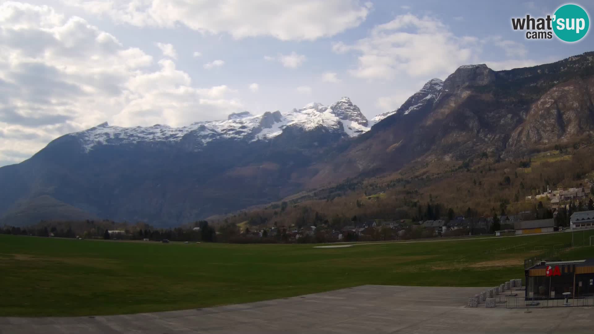 Web kamera uživo Zračna luka Bovec – Pogled na Kanin