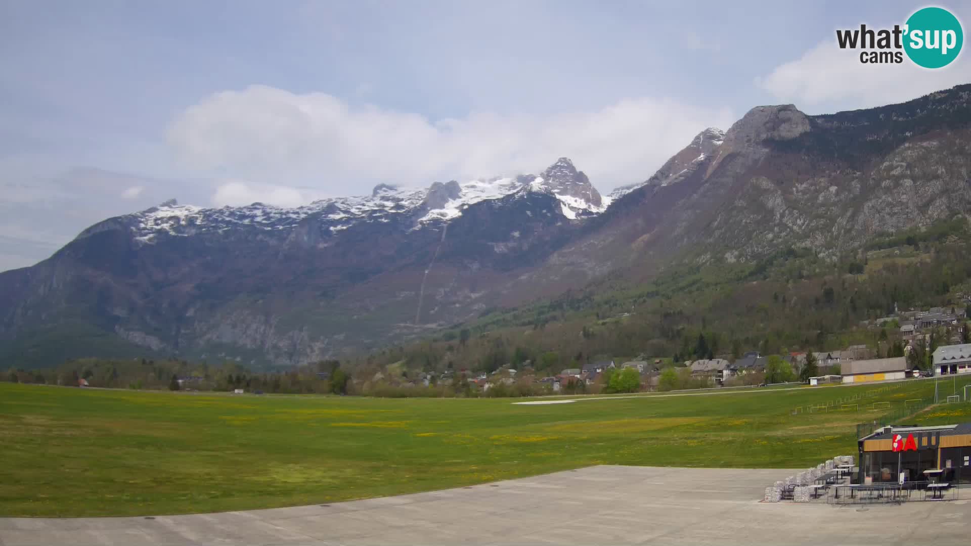 Web kamera uživo Zračna luka Bovec – Pogled na Kanin