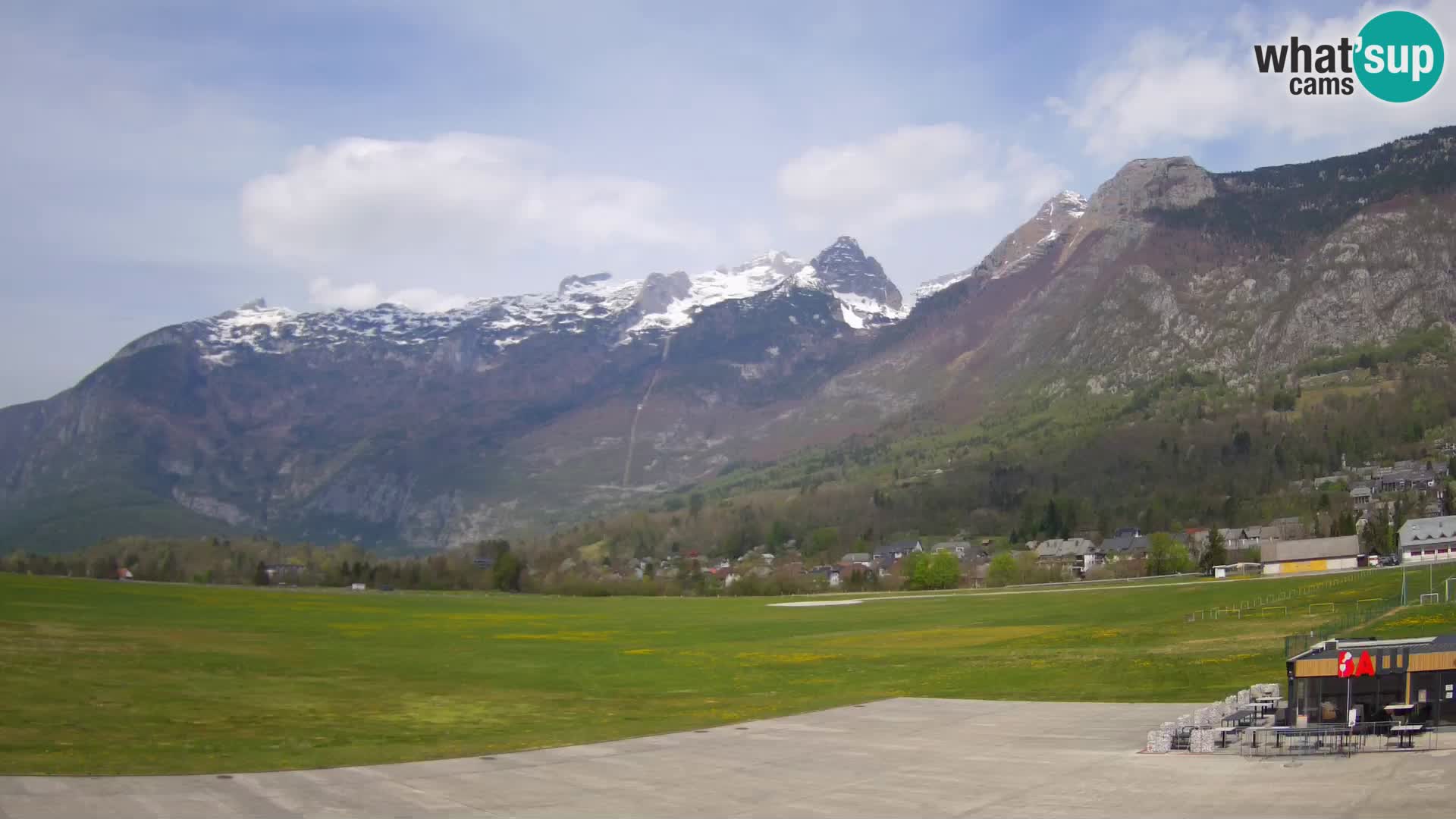 Web kamera uživo Zračna luka Bovec – Pogled na Kanin