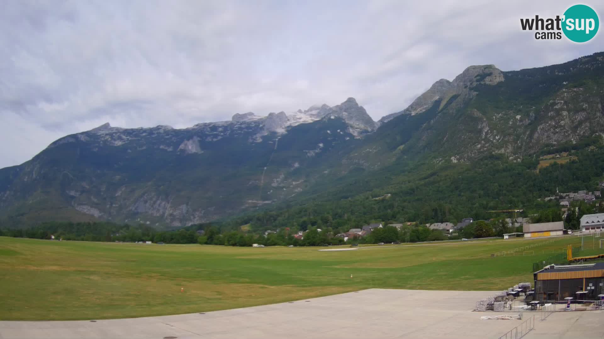 Web kamera uživo Zračna luka Bovec – Pogled na Kanin