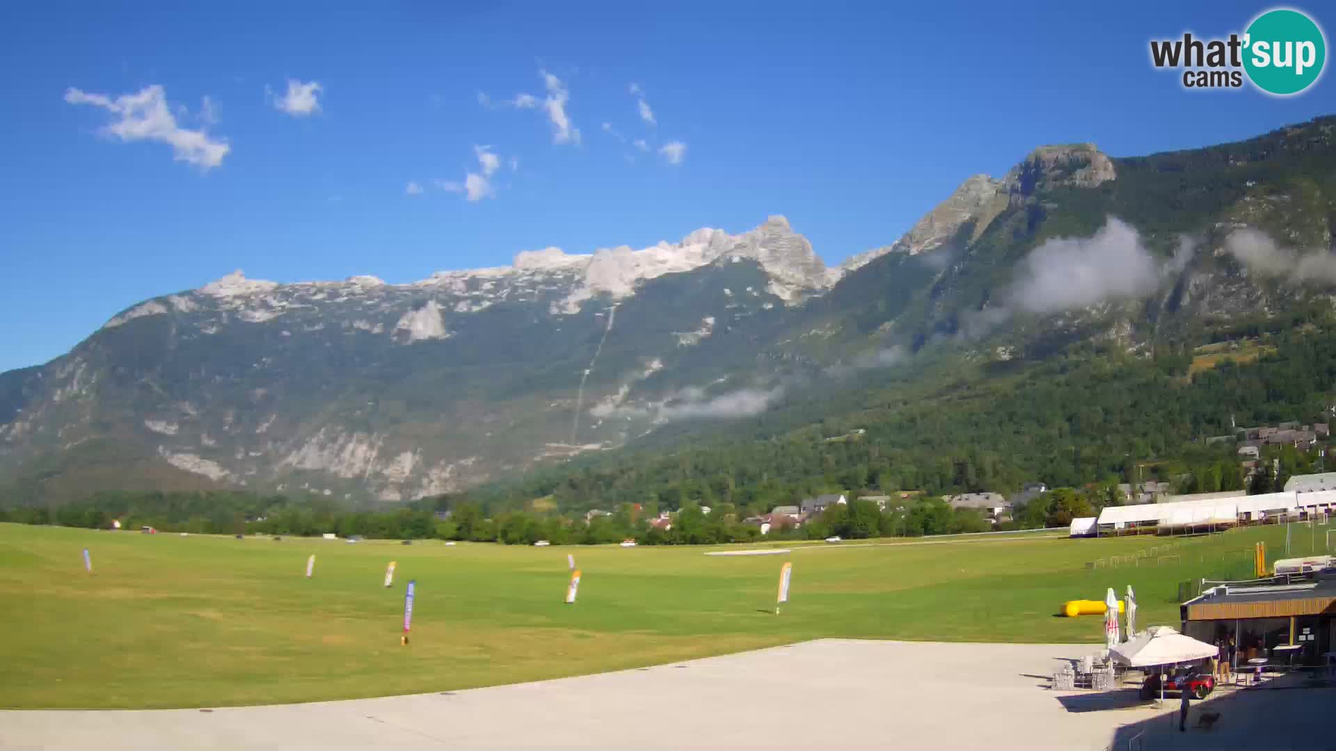 Web kamera uživo Zračna luka Bovec – Pogled na Kanin