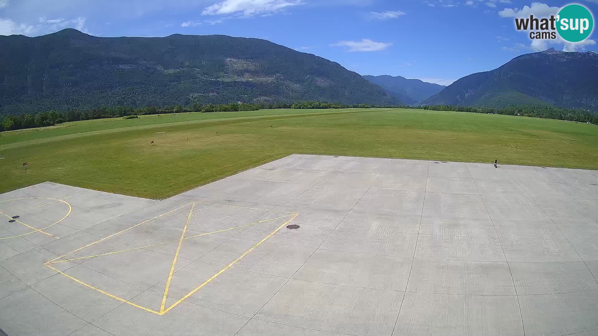 Webcam aereoporto di Bovec (Plezzo) – Vista verso il Kanin