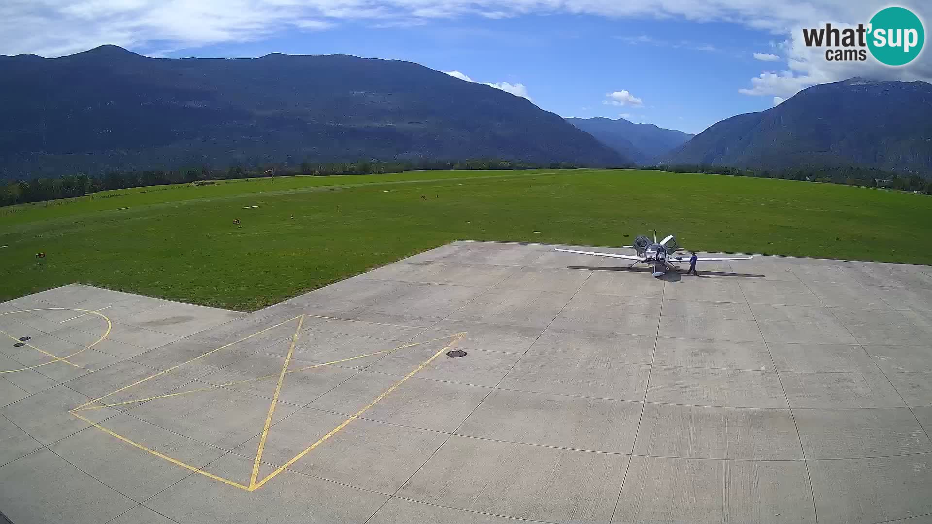 Webcam aereoporto di Bovec (Plezzo) – Vista verso il Kanin