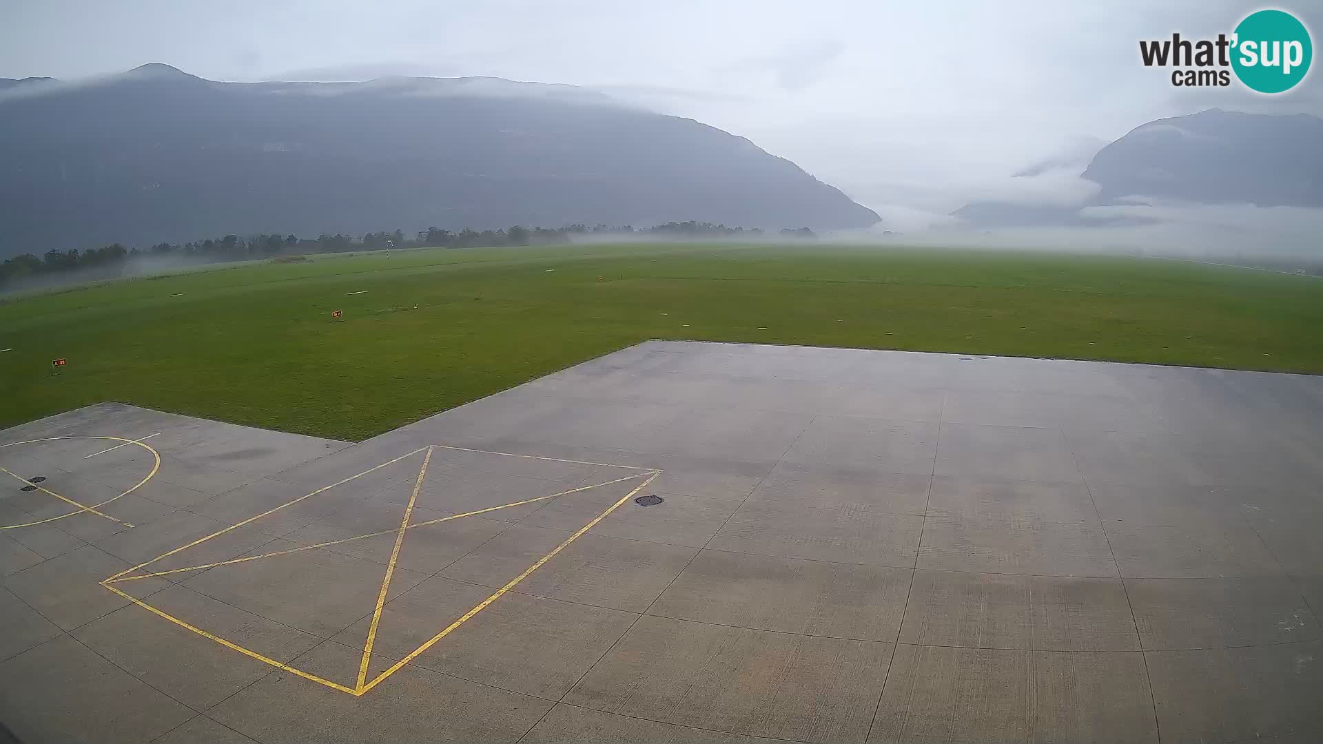 Webcam aereoporto di Bovec (Plezzo) – Vista verso il Kanin