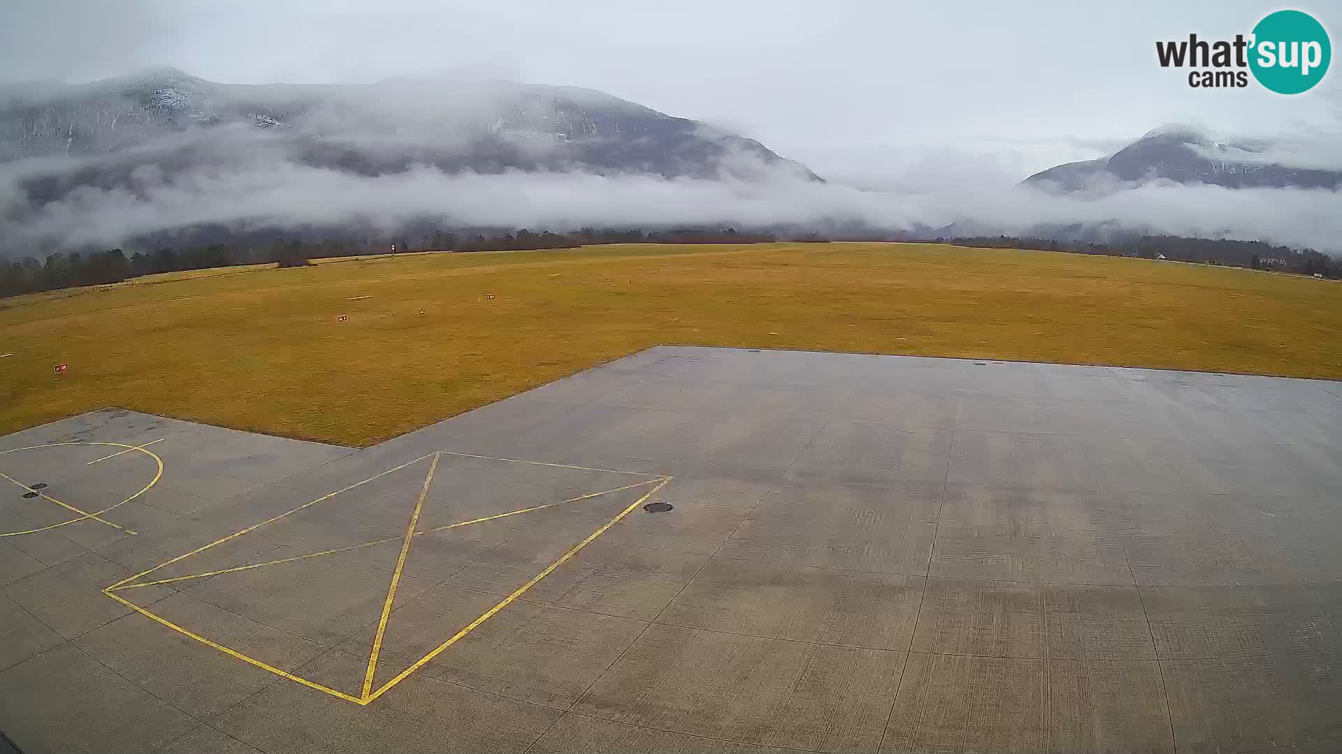 Webcam aereoporto di Bovec (Plezzo) – Vista verso il Kanin