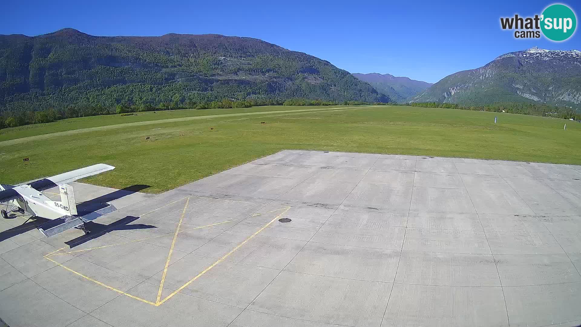 Webcam des Flughafens Bovec – Skydive Bovec
