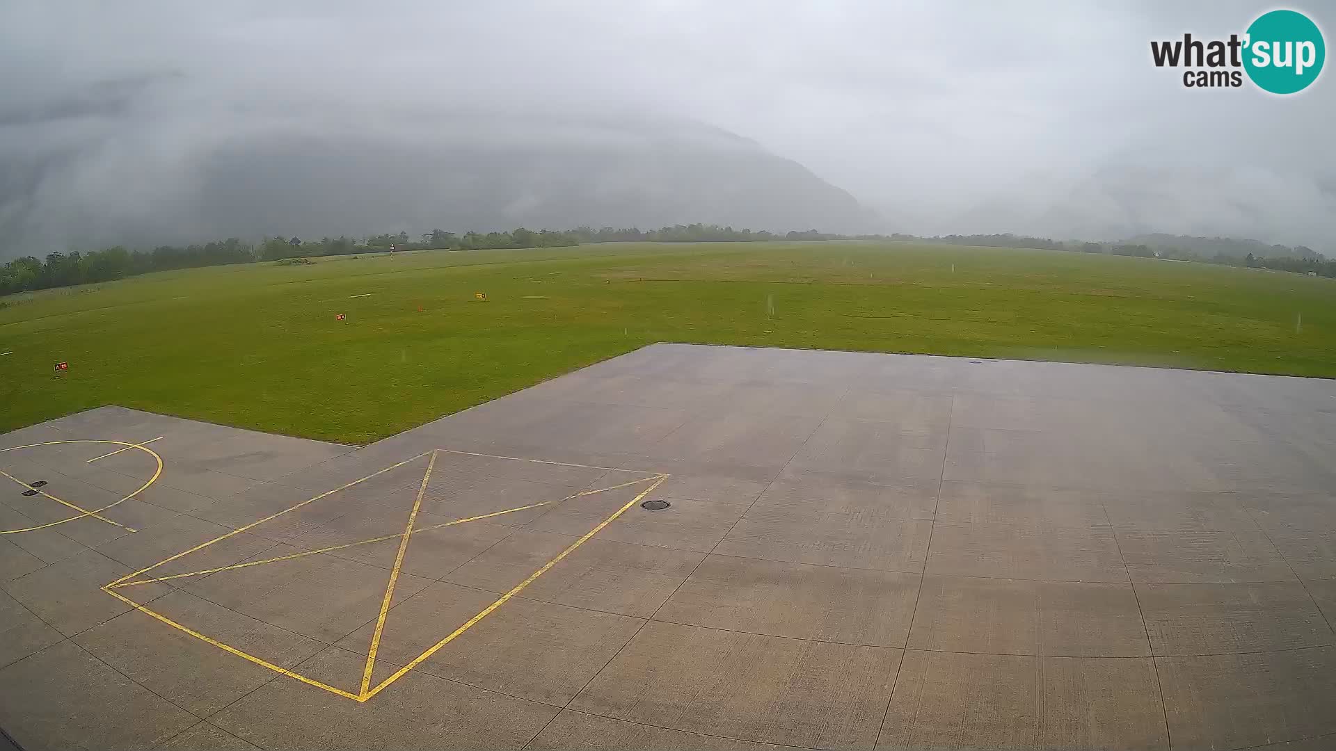 Webcam aereoporto di Bovec (Plezzo) – Vista verso il Kanin