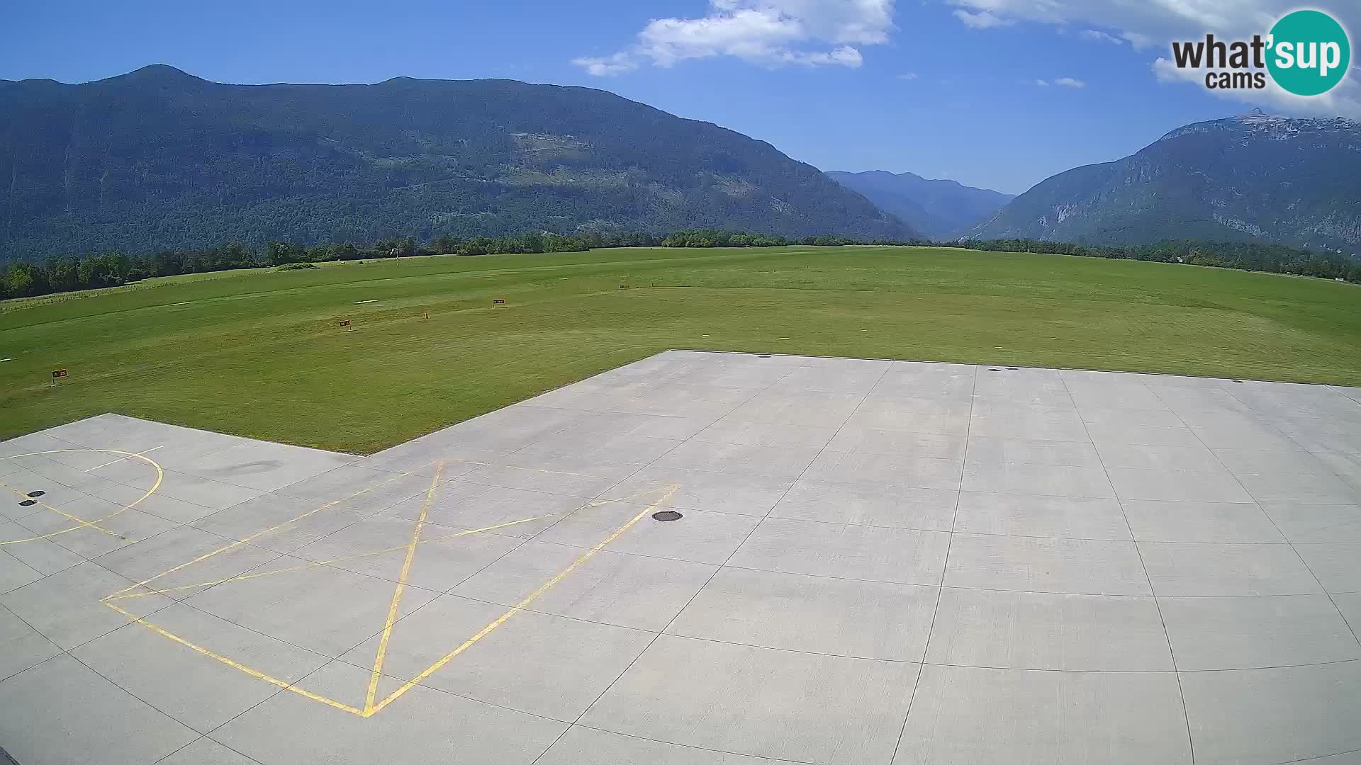 Webcam aereoporto di Bovec (Plezzo) – Vista verso il Kanin