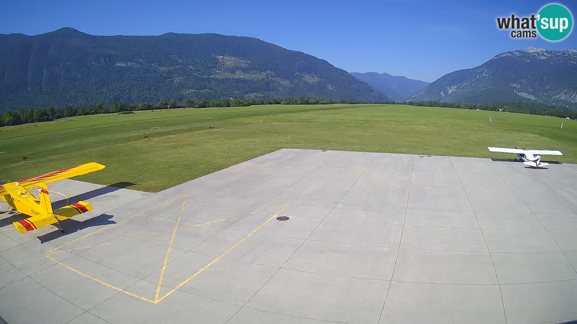 Webcam des Flughafens Bovec – Skydive Bovec