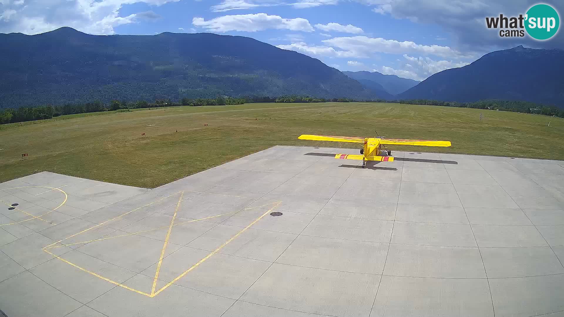 Webcam des Flughafens Bovec – Skydive Bovec