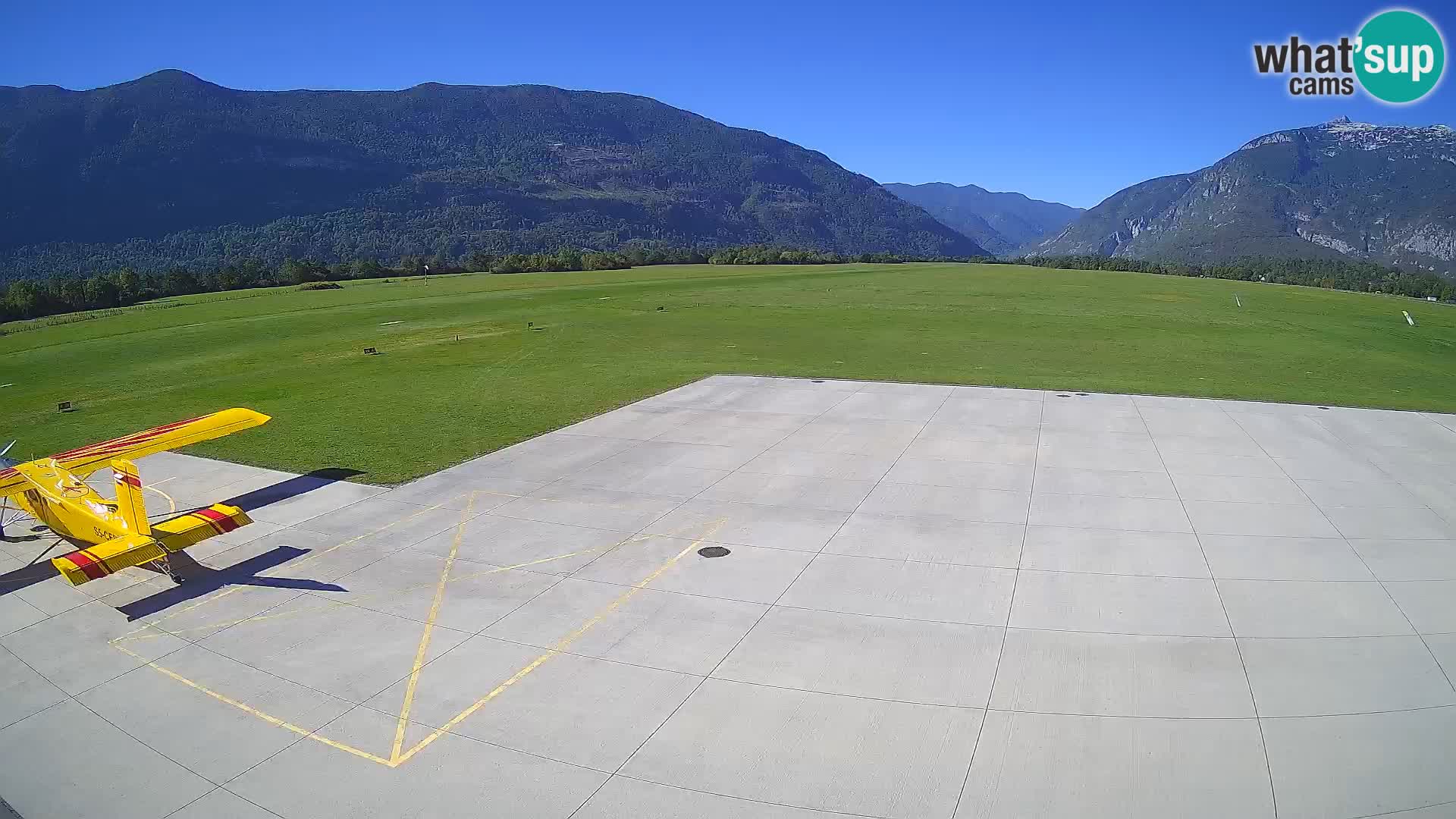 Webcam des Flughafens Bovec – Skydive Bovec