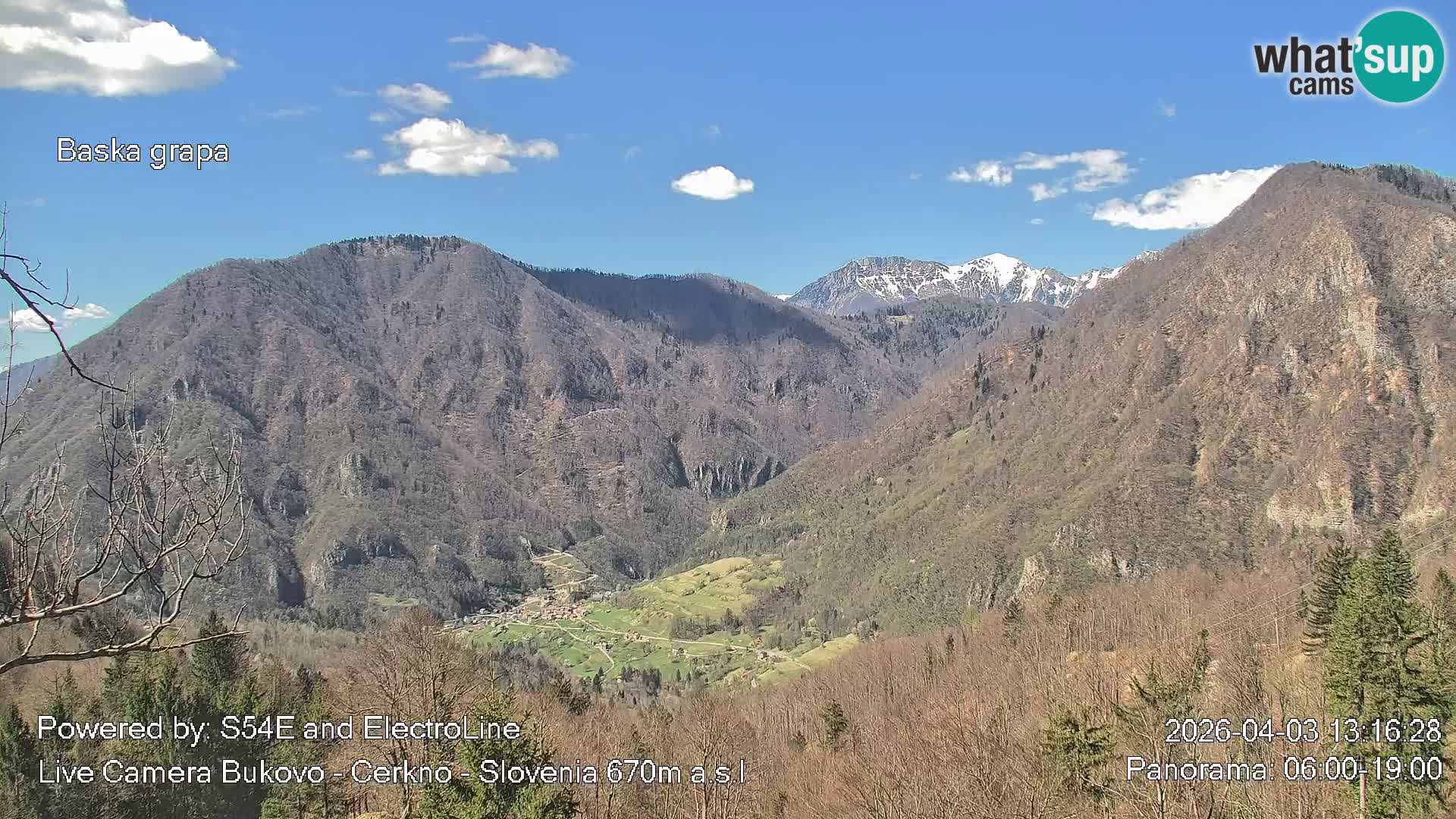 Web kamera Bukovo – Baška grapa | Cerkno | Slovenija