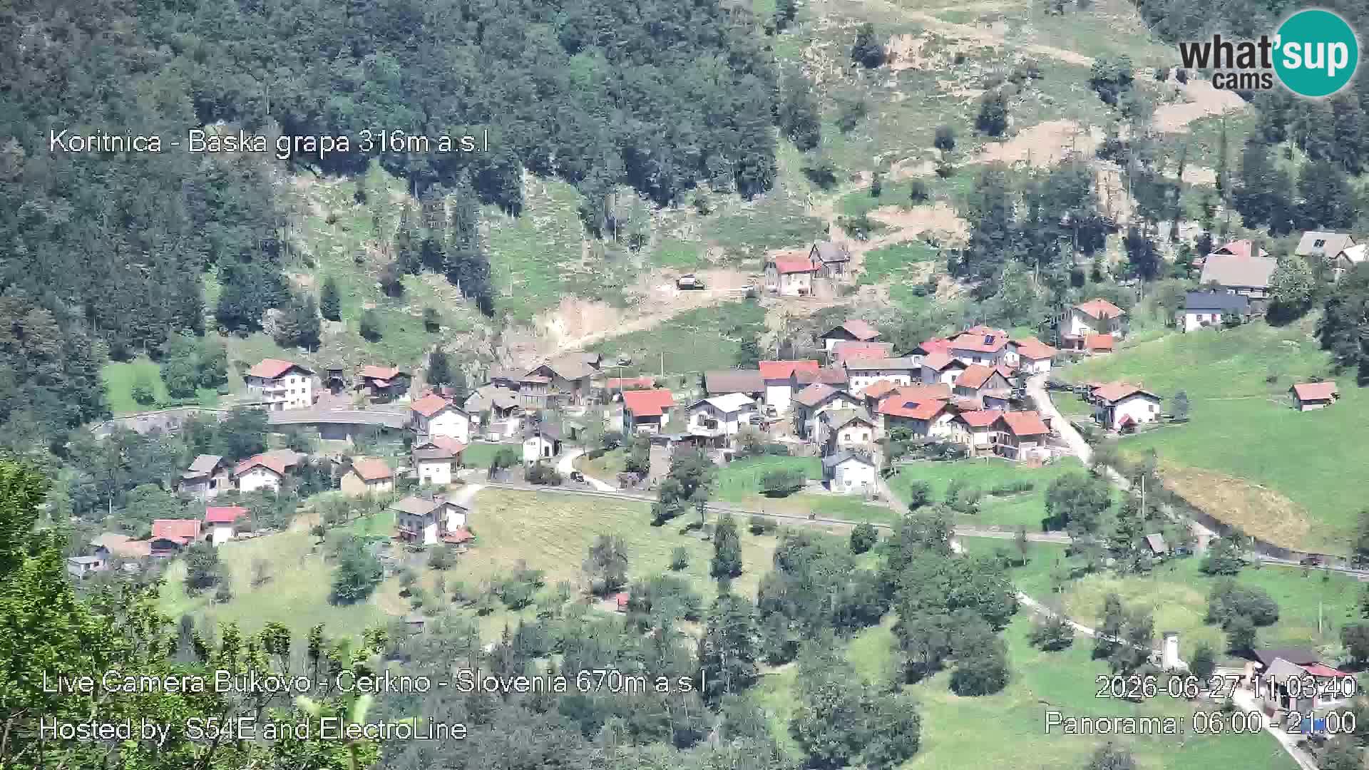 Webcam Bukovo – Baška grapa | Cerkno | Slovénie