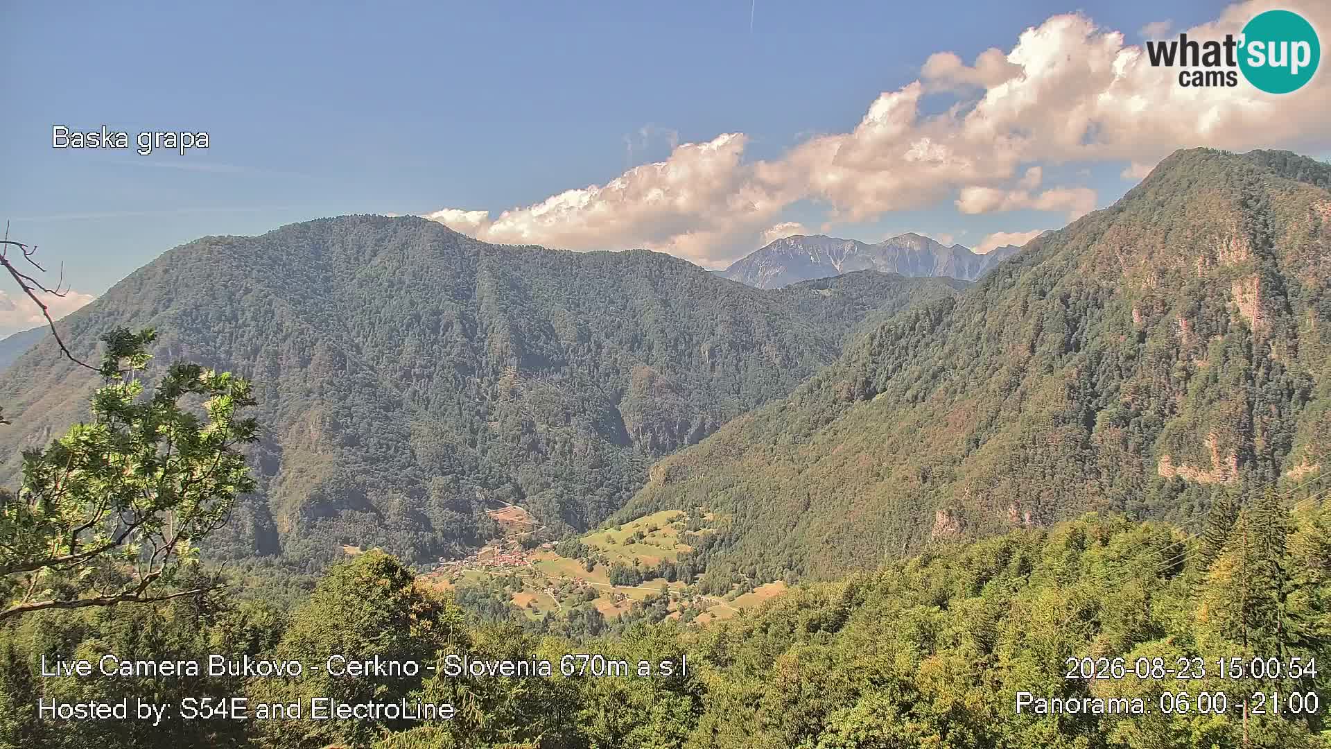 Web kamera Bukovo – Baška grapa | Cerkno | Slovenija