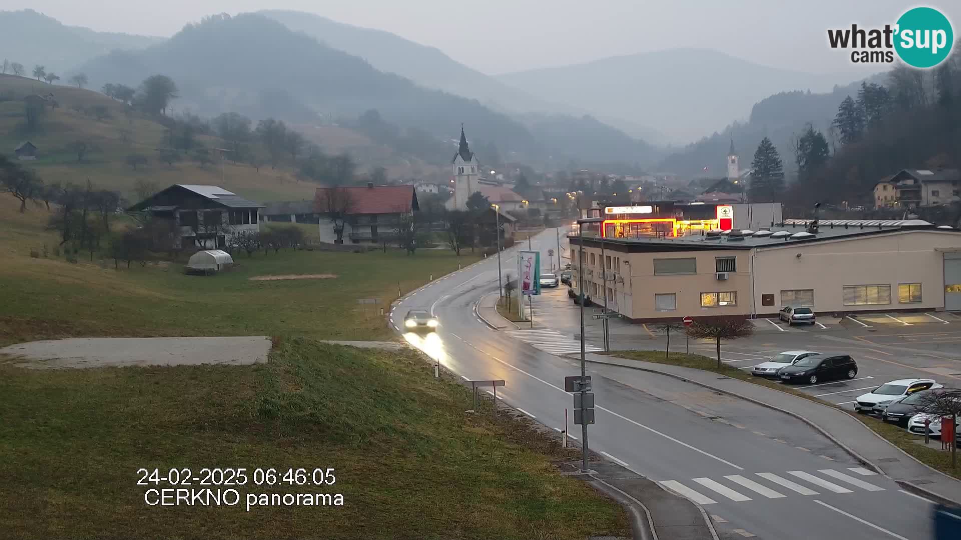 Cerkno city entrance Live Webcam