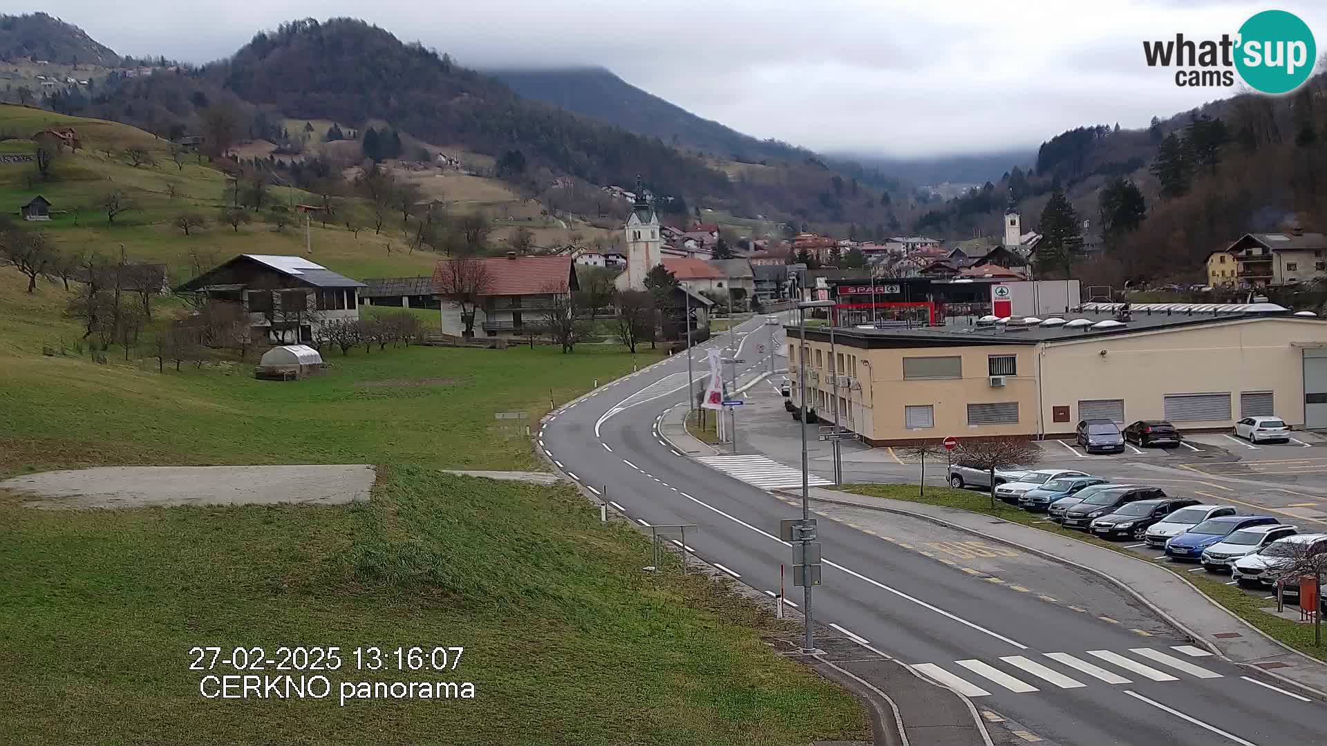 Cerkno city entrance Live Webcam