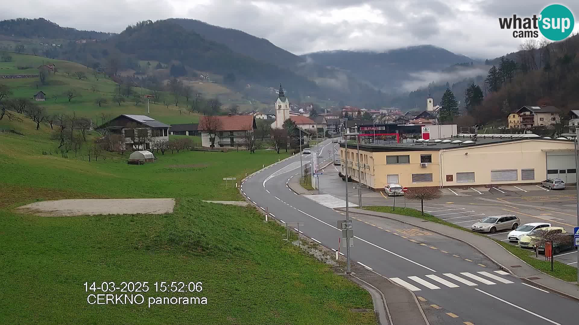 Cerkno city entrance Live Webcam