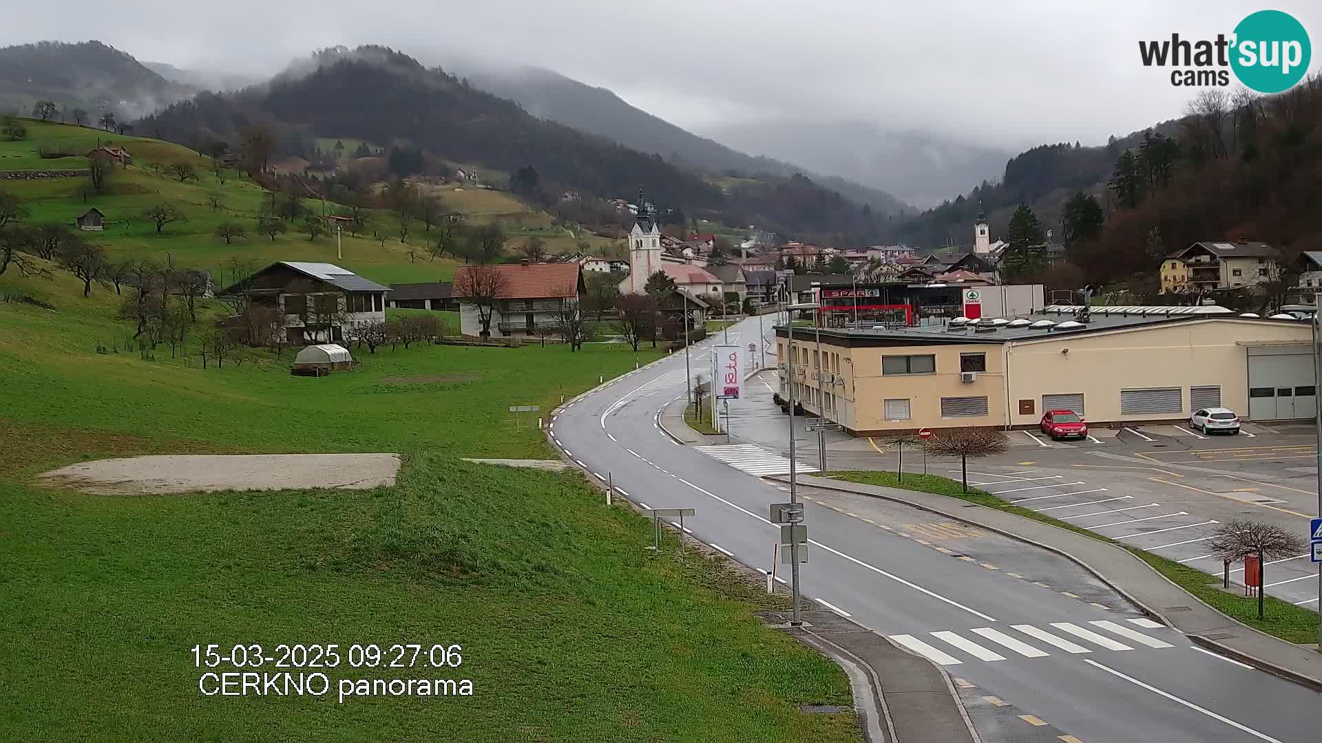 Cerkno city entrance Live Webcam