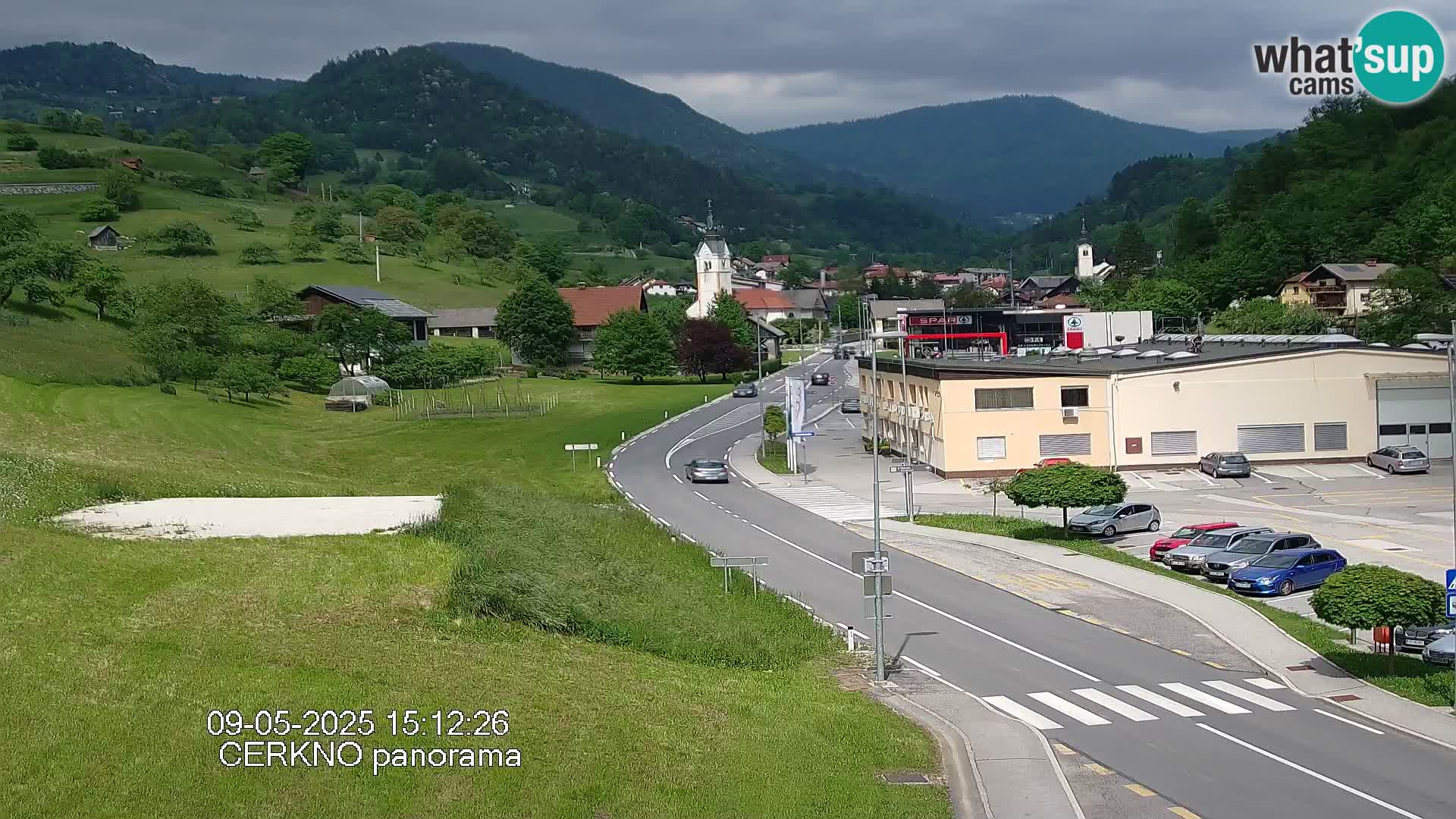 Webcam en direct – Entrée de la ville de Cerkno