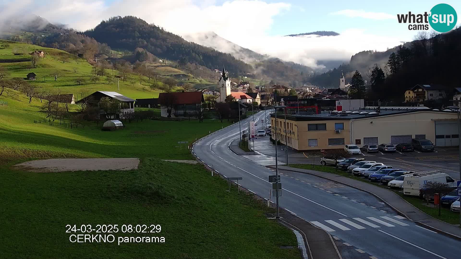 Cerkno city entrance Live Webcam