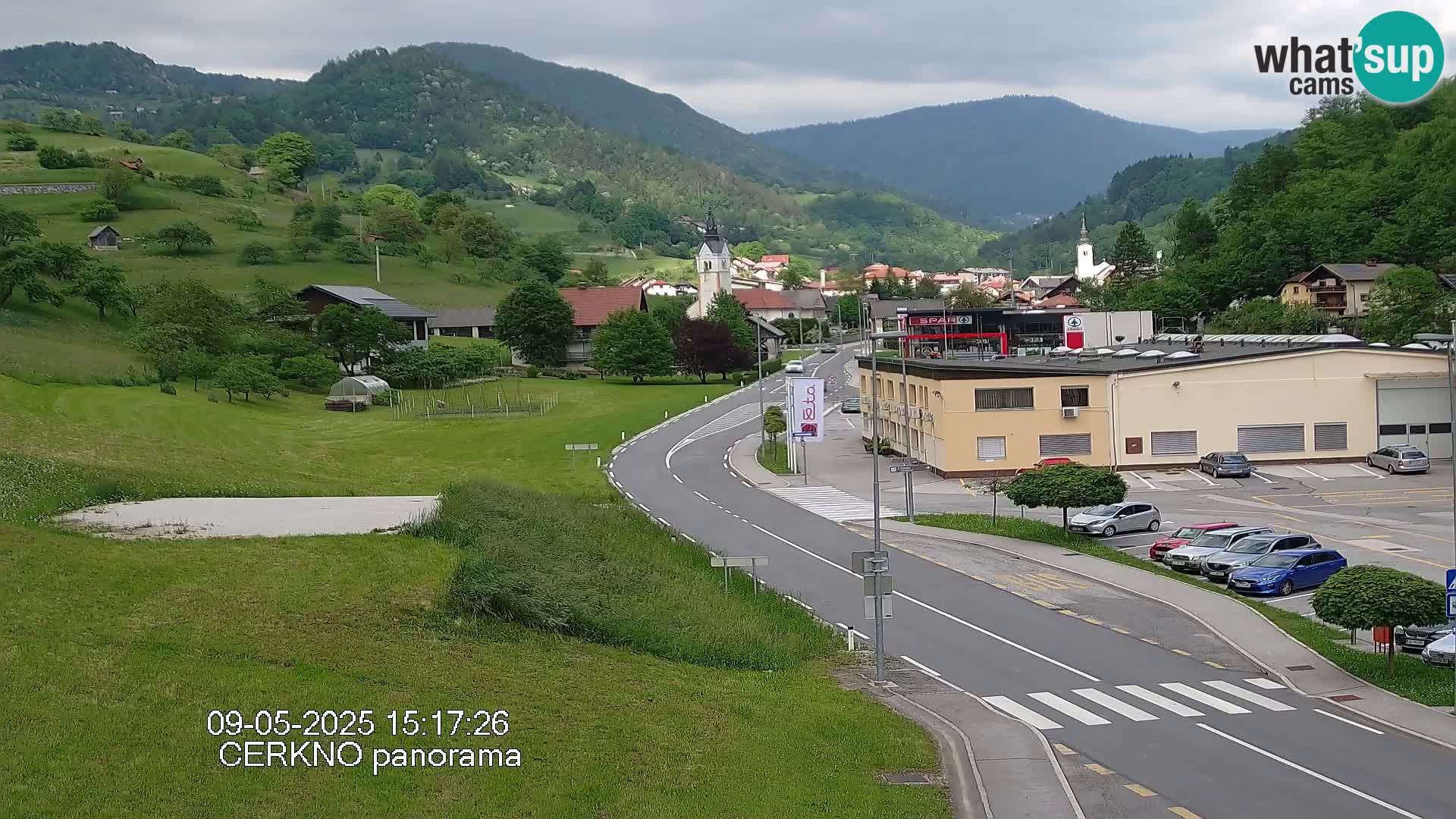 Cerkno city entrance Live Webcam
