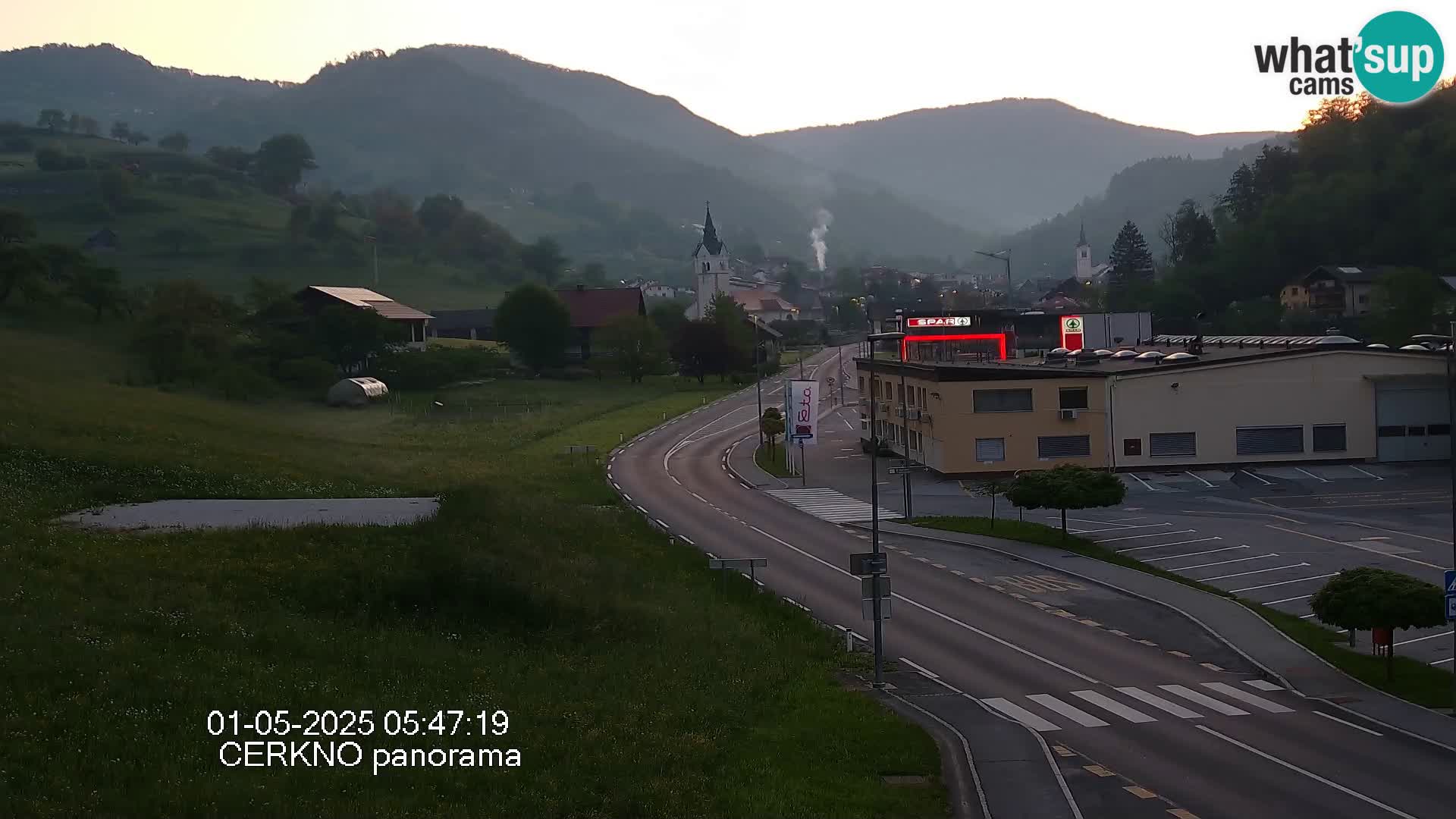 Cerkno city entrance Live Webcam