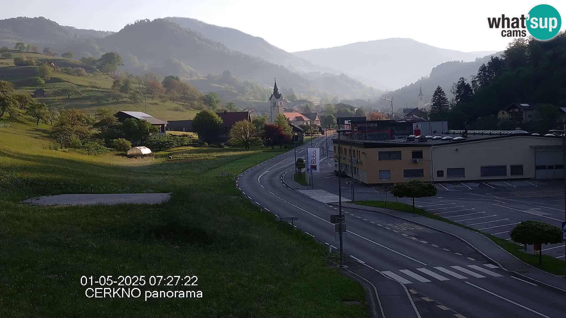 Cerkno city entrance Live Webcam
