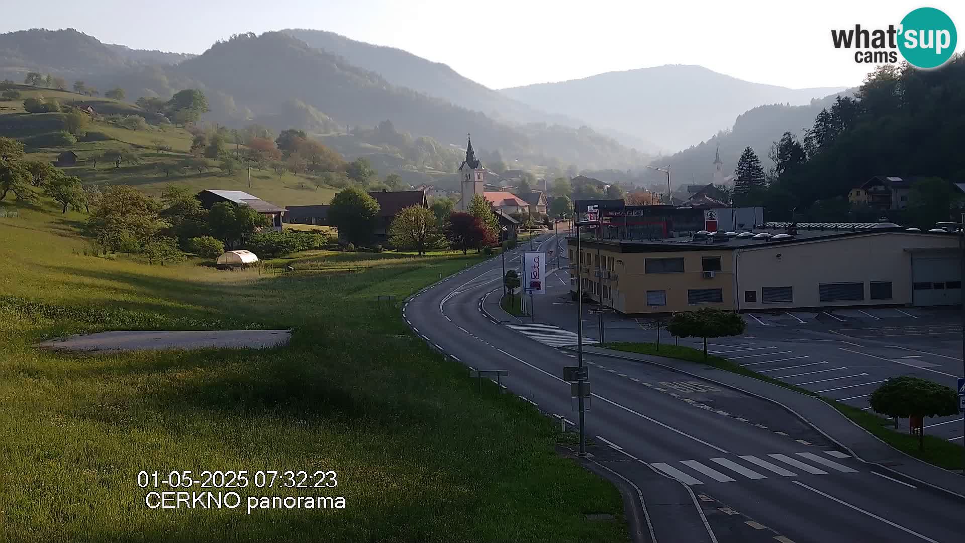Cerkno city entrance Live Webcam