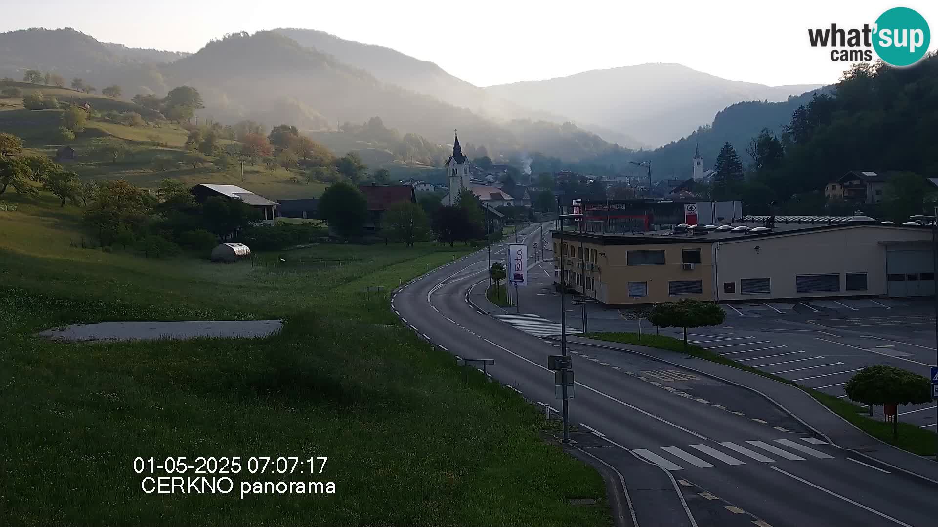 Cerkno city entrance Live Webcam